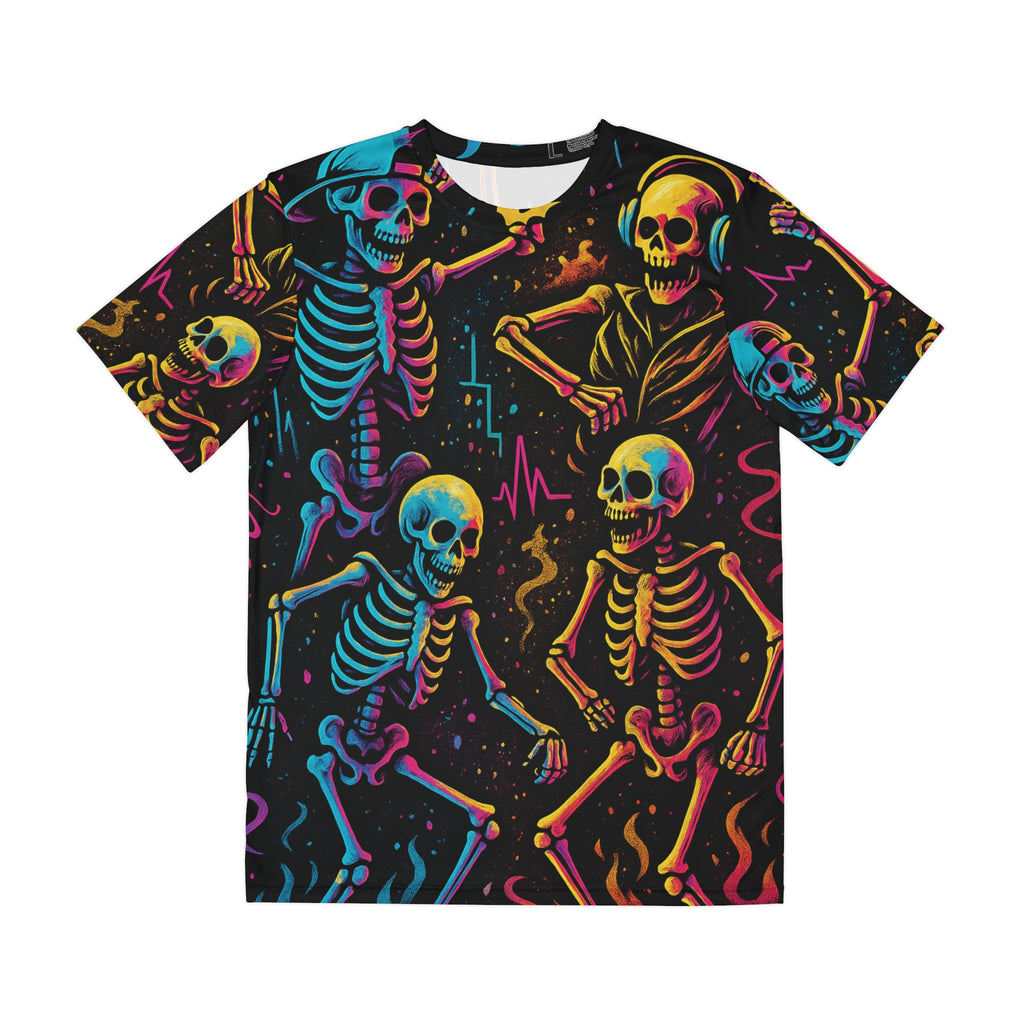 Colorful Skeleton Dance T-Shirt | Fun Graphic Tee for Parties, Halloween, Pop Culture Lovers, Festival Wear, Unique Gift