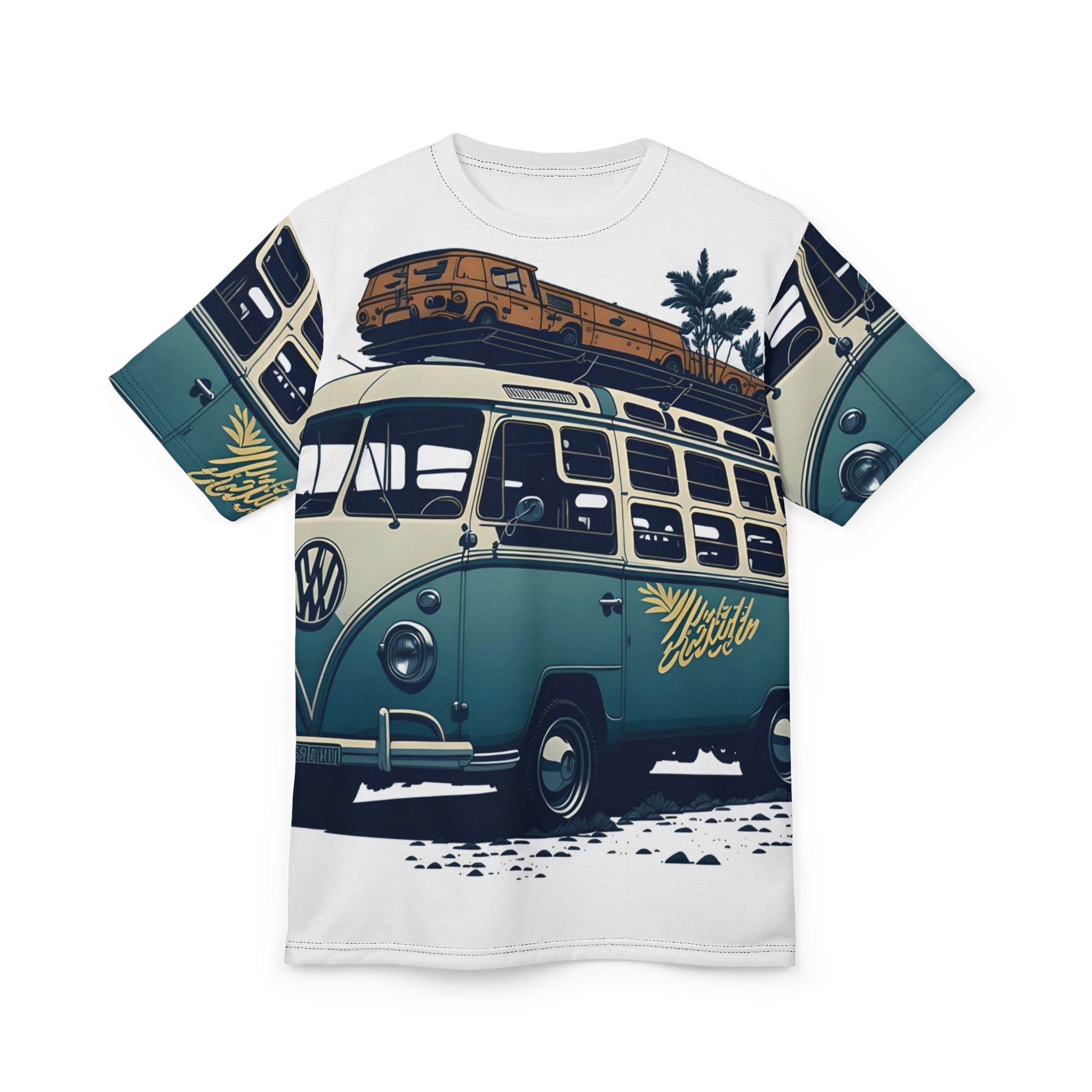 Retro Volkswagen Bus Tee - Vintage Style Cut & Sew Jersey T-Shirt
