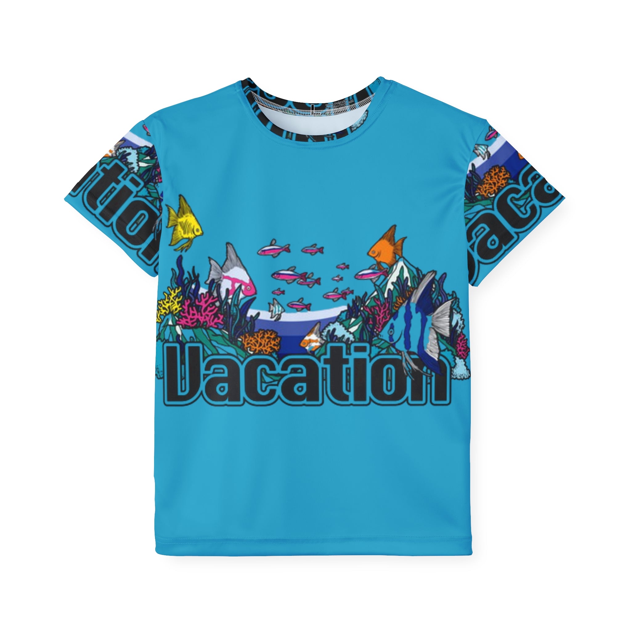 Kids Vacation Sports Jersey — Bright Ocean Reef Graphic AOP