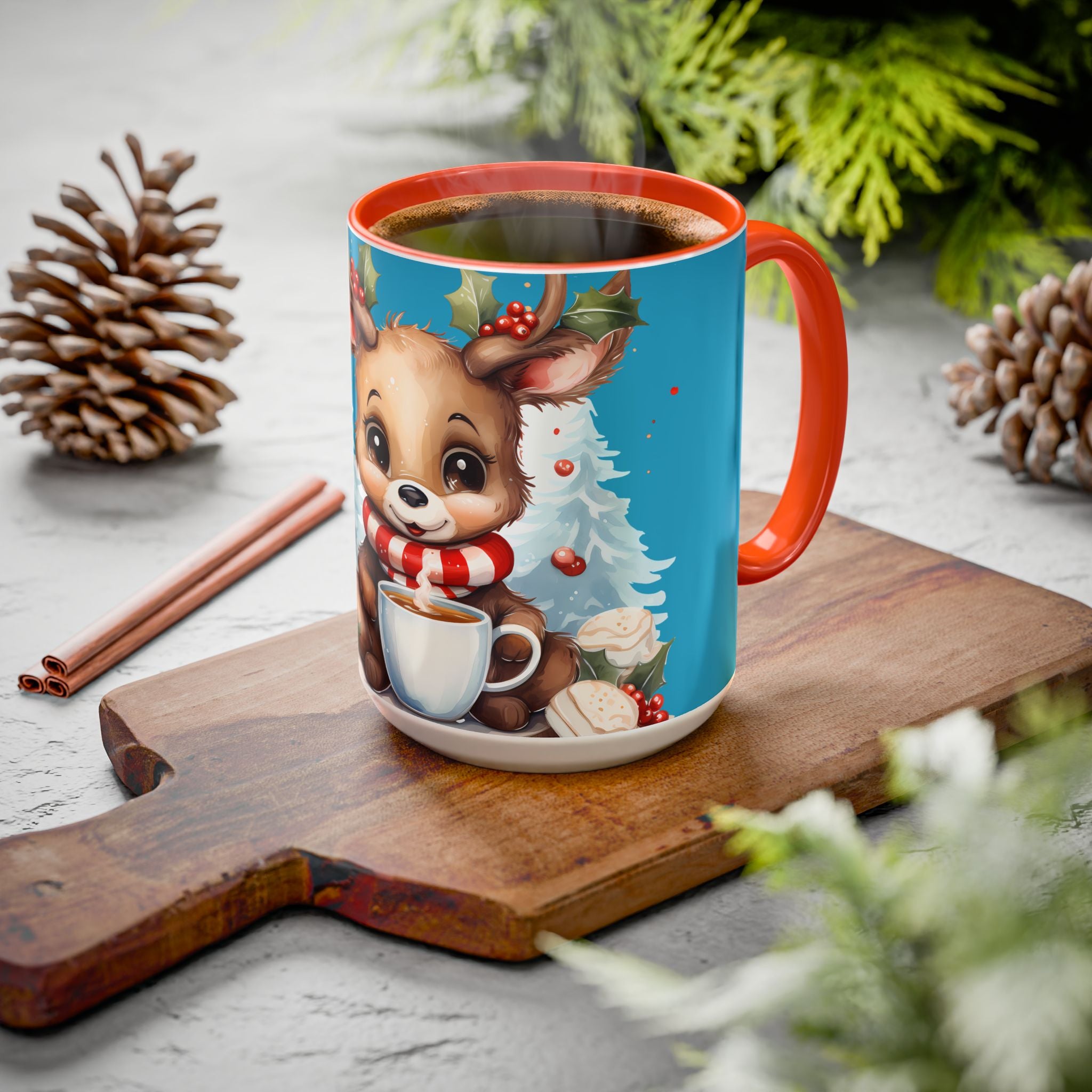 Cute Christmas Reindeer Coffee Mug (11oz & 15oz)