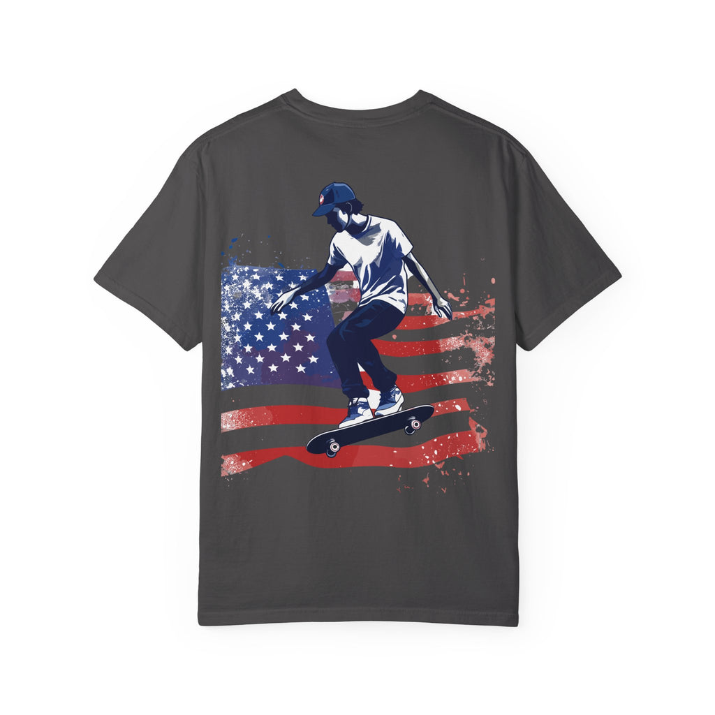 Skateboarder American Flag T-Shirt