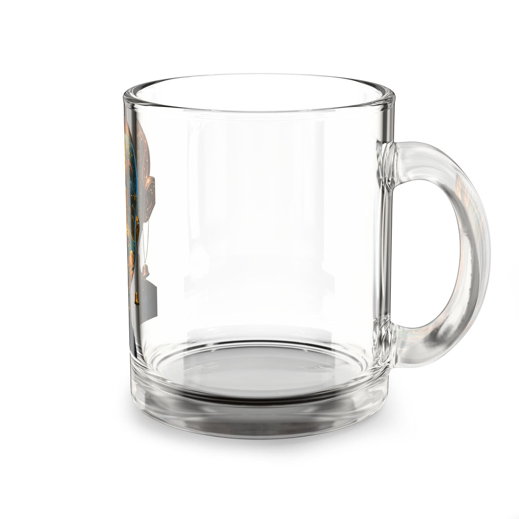 Glass Mug — Surreal Portrait Collage Art Glass Coffee Cup (10 oz)