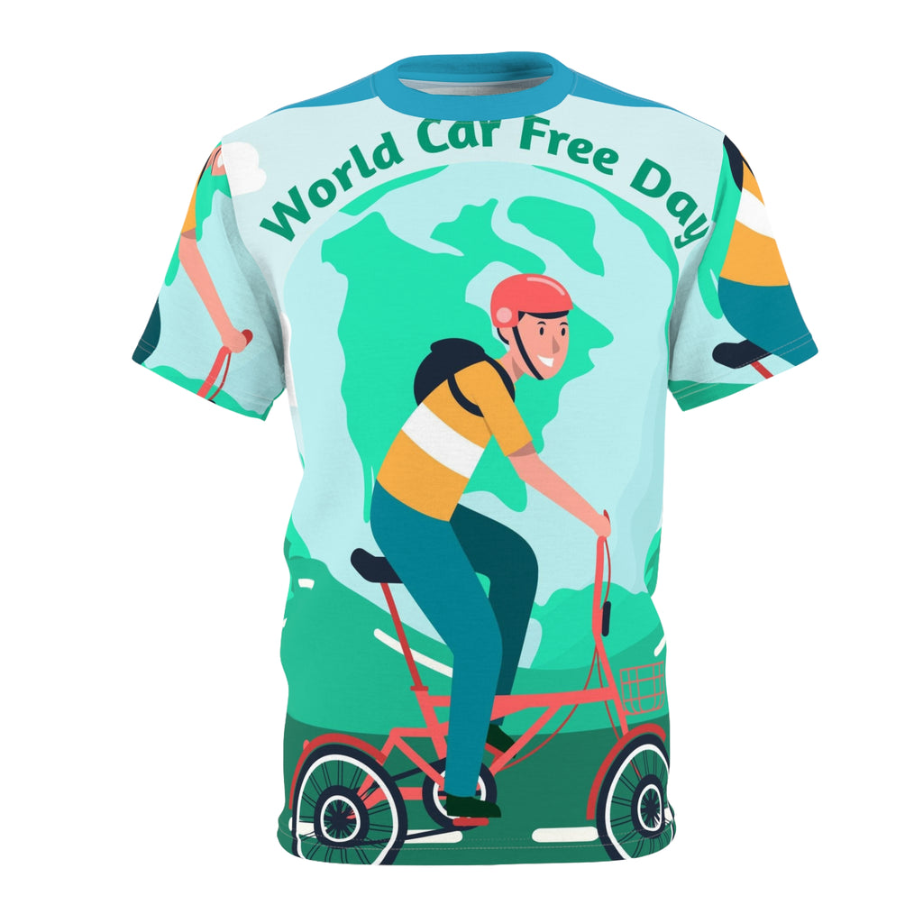 World Car Free Day Bike Tee — Eco-Friendly Cycling Graphic Shirt