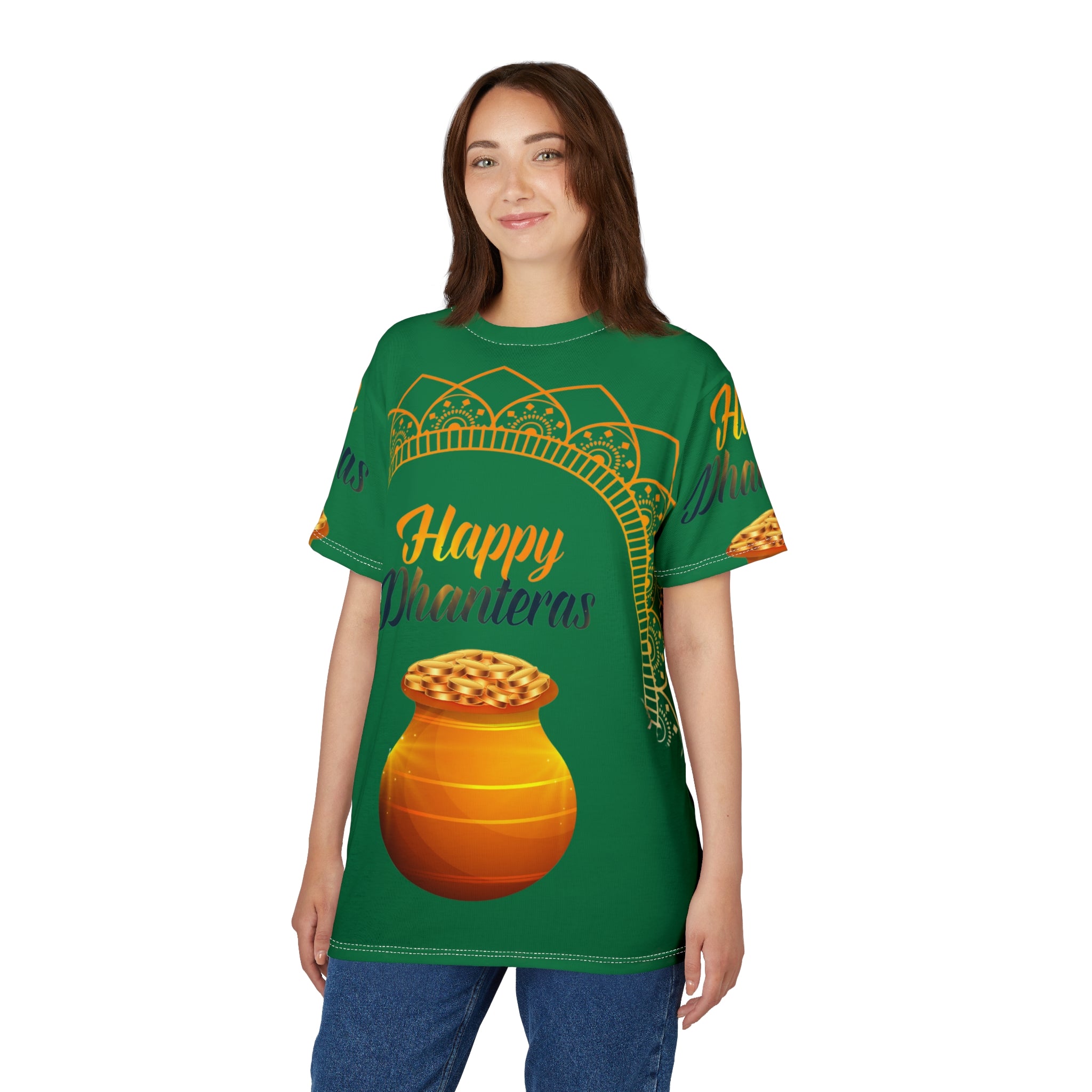 Dhanteras Celebration Tee — "Happy Dhanteras" Pot Design