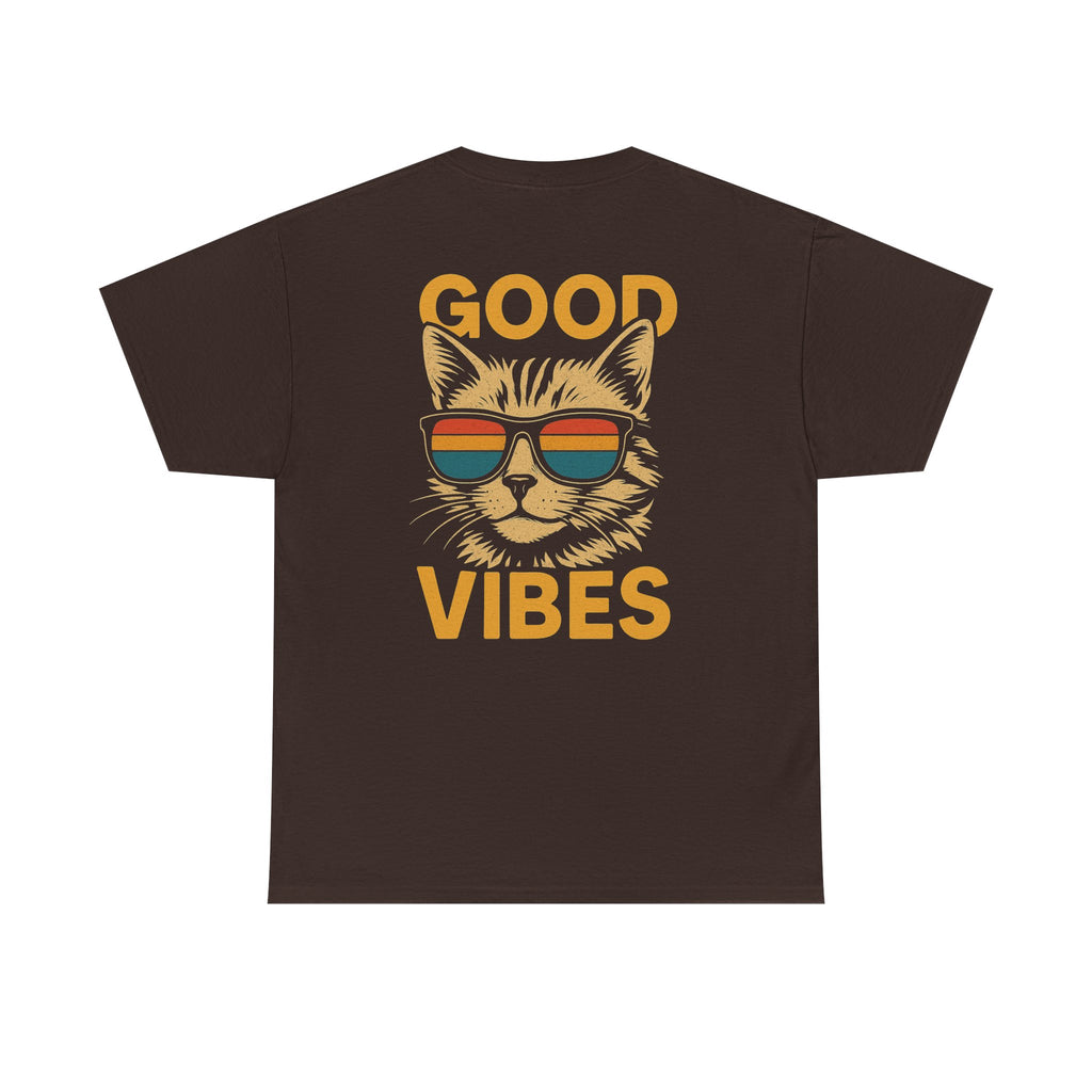 Good Vibes Cat Tee, Unisex Cotton T-Shirt, Summer Casual Top, Gift for Cat Lovers, Fun Pet Shirt, Chill Vibes Outfit