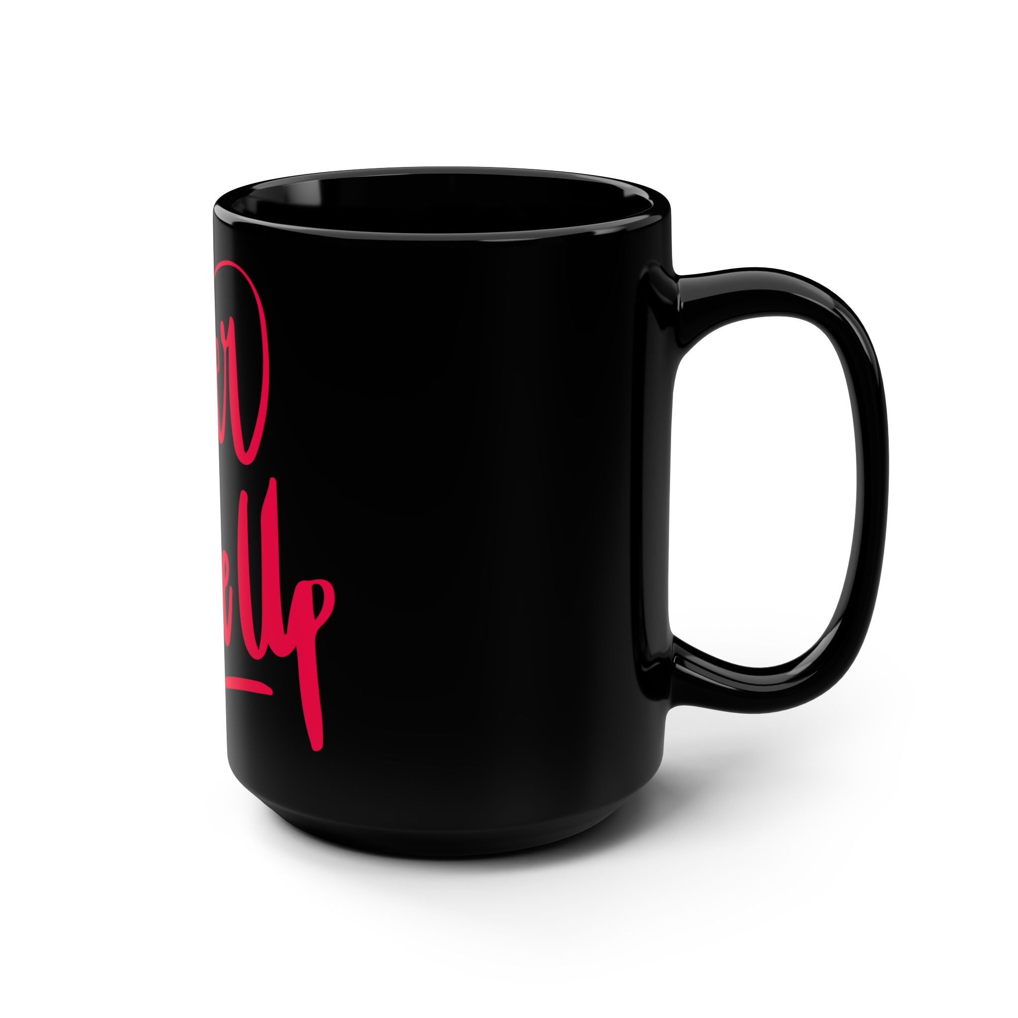 Never Give Up Black 15oz Motivational Mug