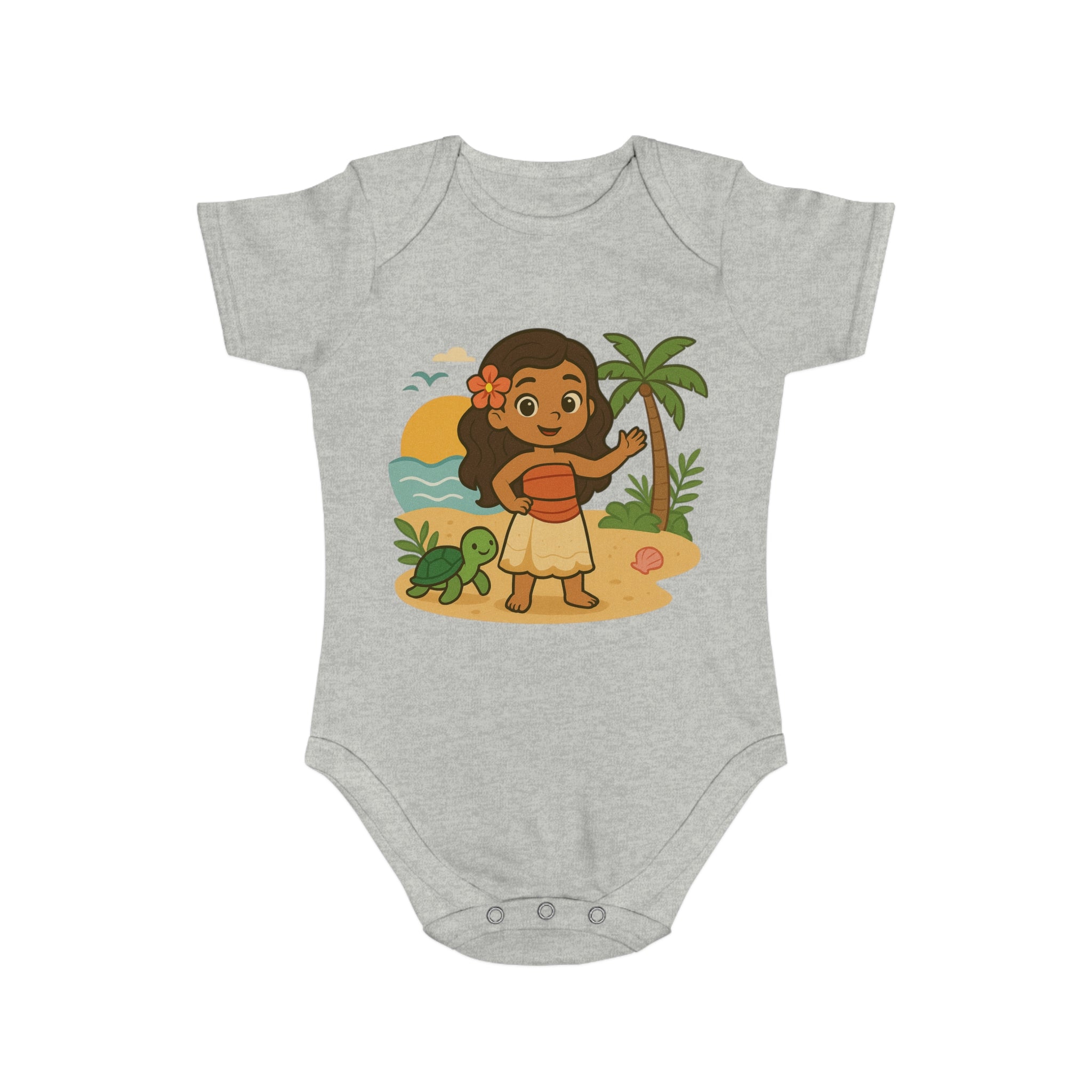 Tropical Baby Bodysuit with Island Design, Adorable Gift for Newborns, Baby Shower Present, Summer Vibes, Cute Infant Wear