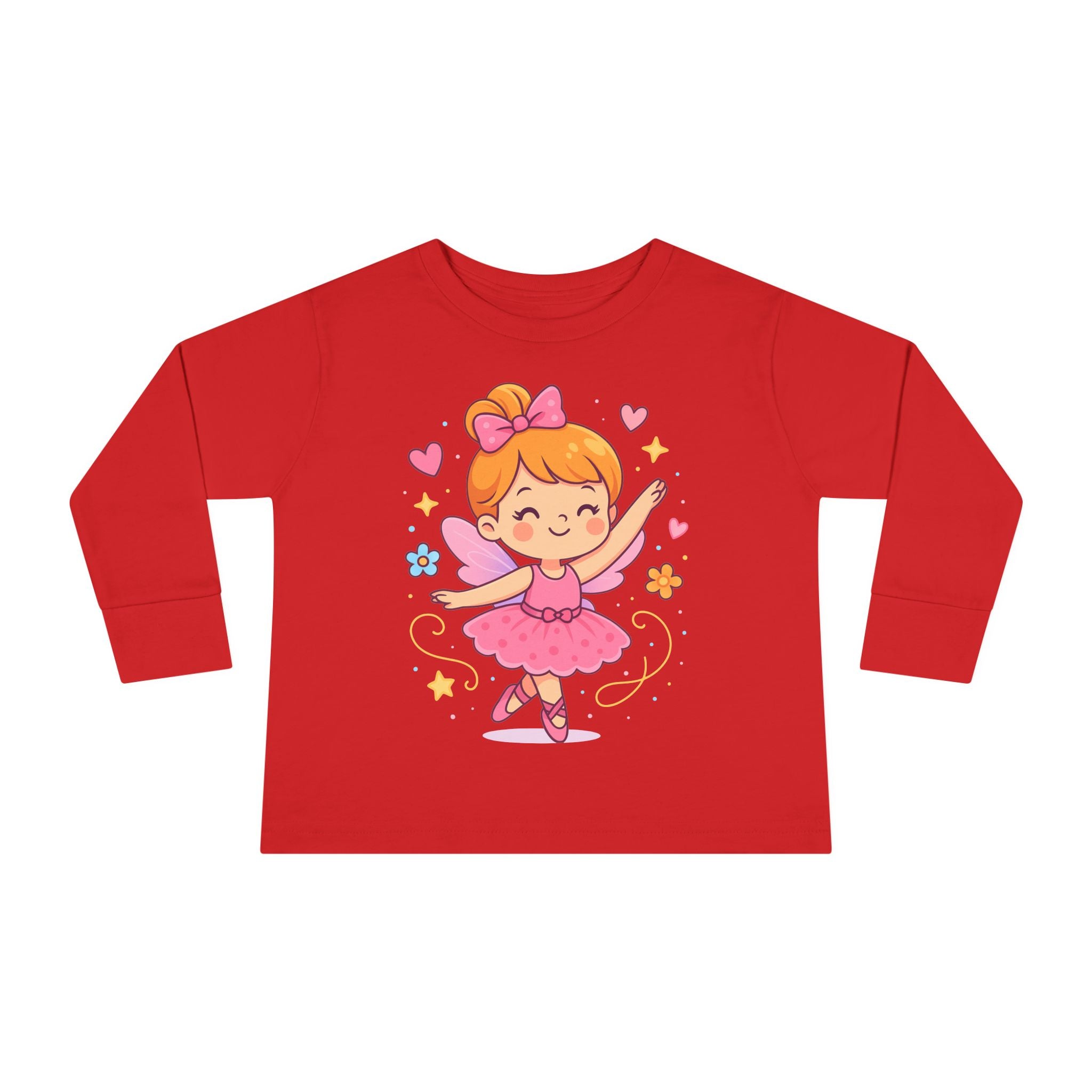 Cute Ballerina Toddler Long Sleeve Tee, Kids Dance Shirt, Toddler Gift, Ballet Costume Tee, Toddler Apparel for Birthdays, Dance Class