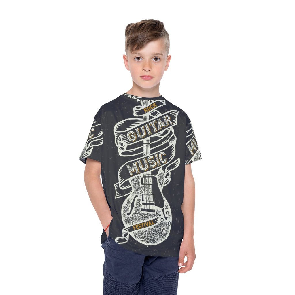 Kids Guitar Music Jersey — Rock Festival Graphic Tee