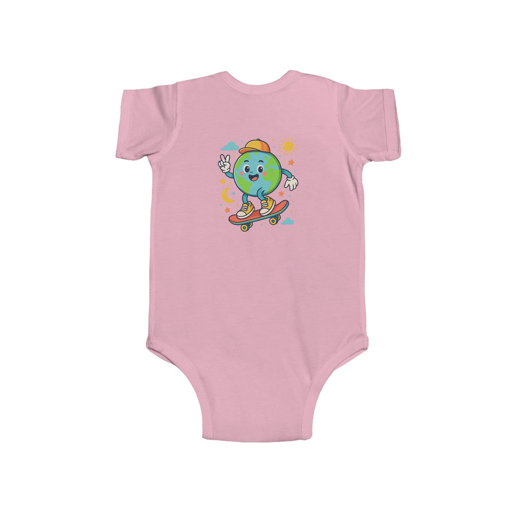 Skateboarding Earth Infant Bodysuit - Cute Baby Outfit, Eco-Friendly Gift, Toddler Apparel, Birthday Gift, New Parent Essentials