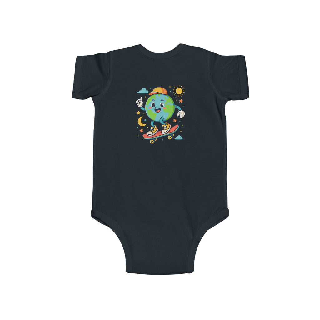 Skateboarding Earth Infant Bodysuit - Cute Baby Outfit, Eco-Friendly Gift, Toddler Apparel, Birthday Gift, New Parent Essentials