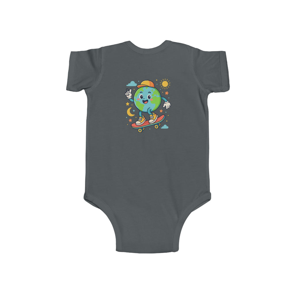 Skateboarding Earth Infant Bodysuit - Cute Baby Outfit, Eco-Friendly Gift, Toddler Apparel, Birthday Gift, New Parent Essentials