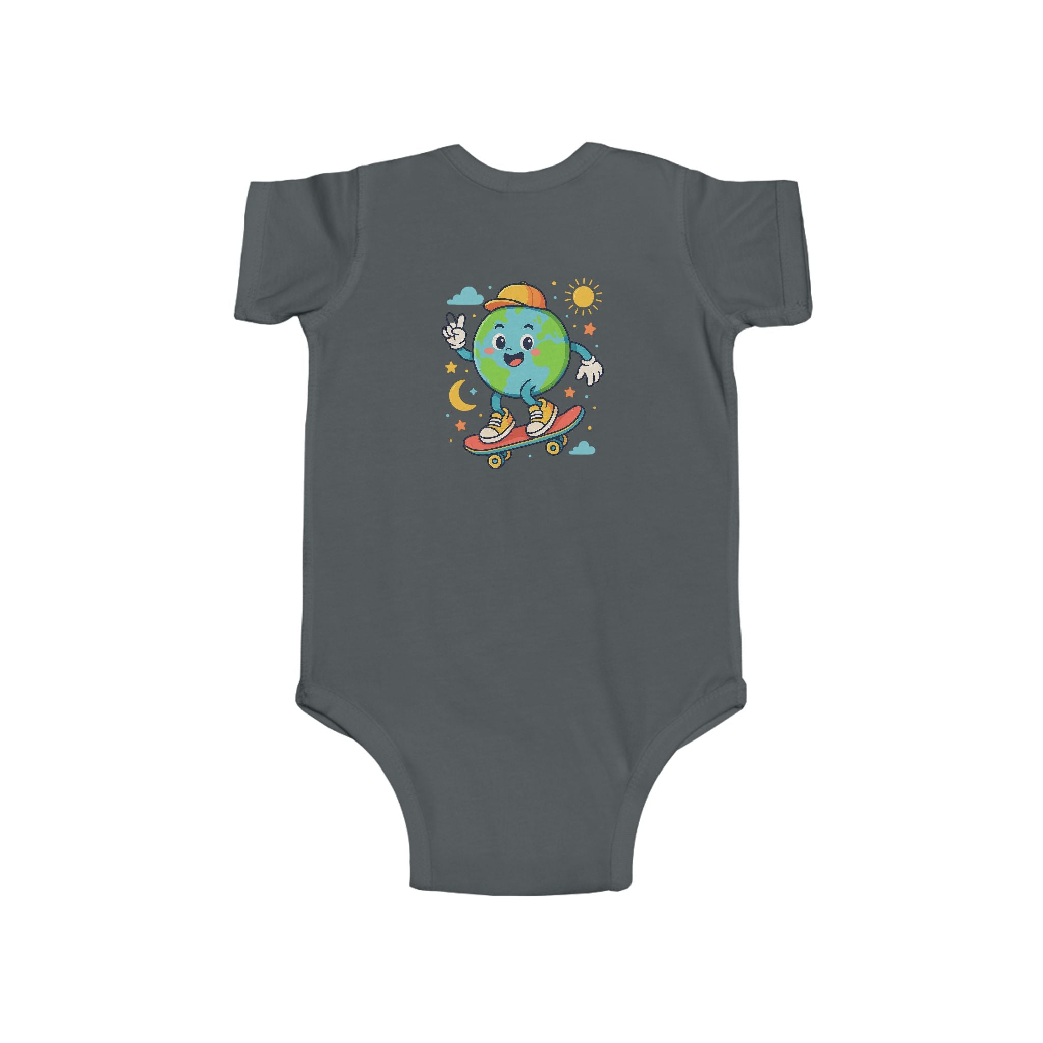 Skateboarding Earth Infant Bodysuit - Cute Baby Outfit, Eco-Friendly Gift, Toddler Apparel, Birthday Gift, New Parent Essentials