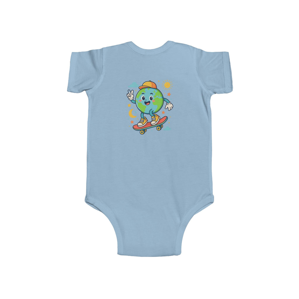 Skateboarding Earth Infant Bodysuit - Cute Baby Outfit, Eco-Friendly Gift, Toddler Apparel, Birthday Gift, New Parent Essentials