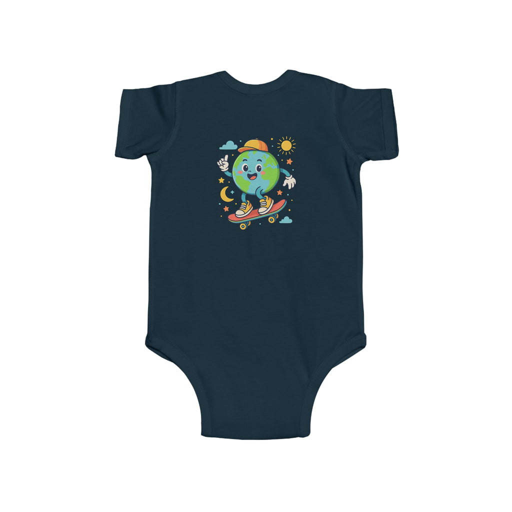 Skateboarding Earth Infant Bodysuit - Cute Baby Outfit, Eco-Friendly Gift, Toddler Apparel, Birthday Gift, New Parent Essentials
