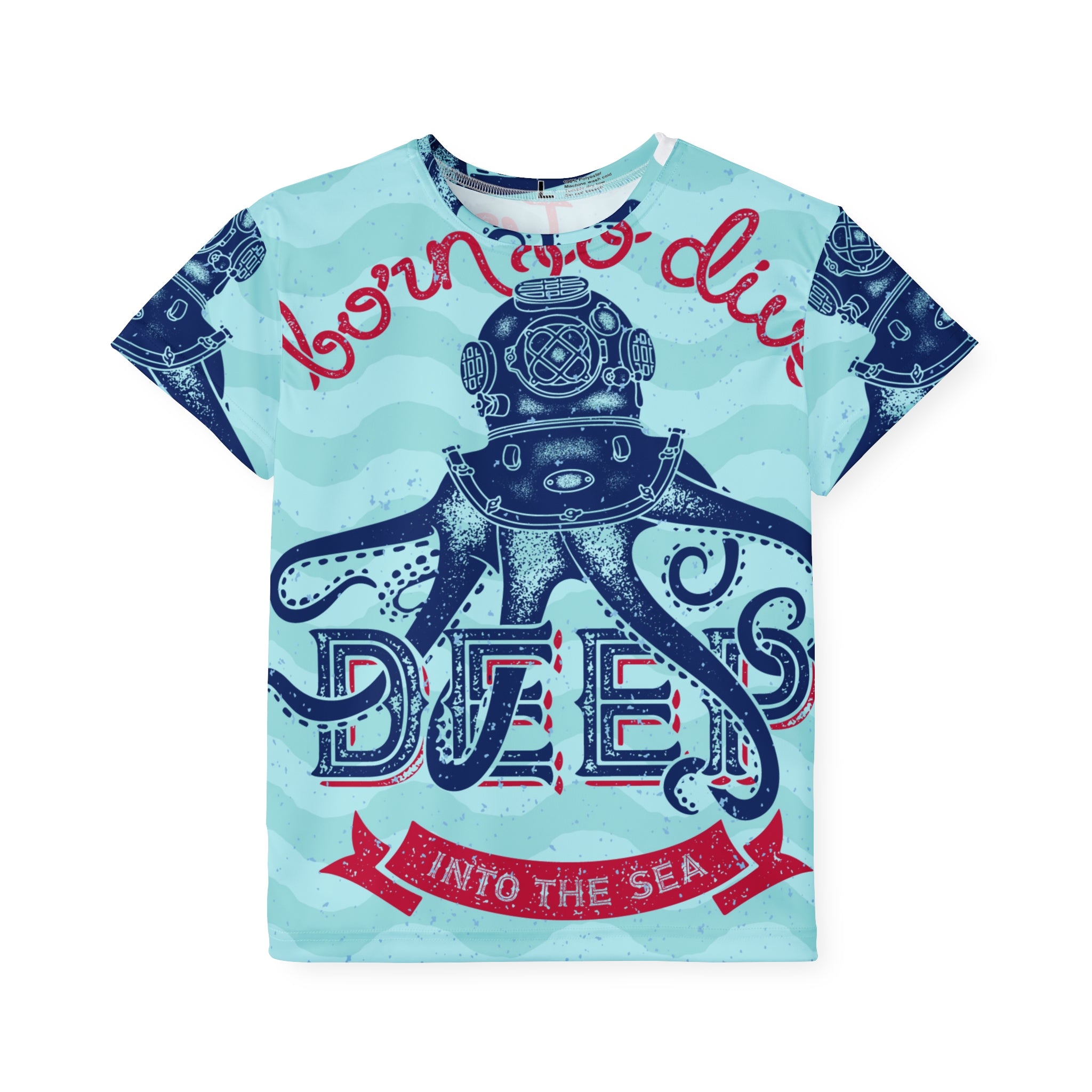 Kids Jersey - 'Born to Dive' Nautical Octopus Graphic