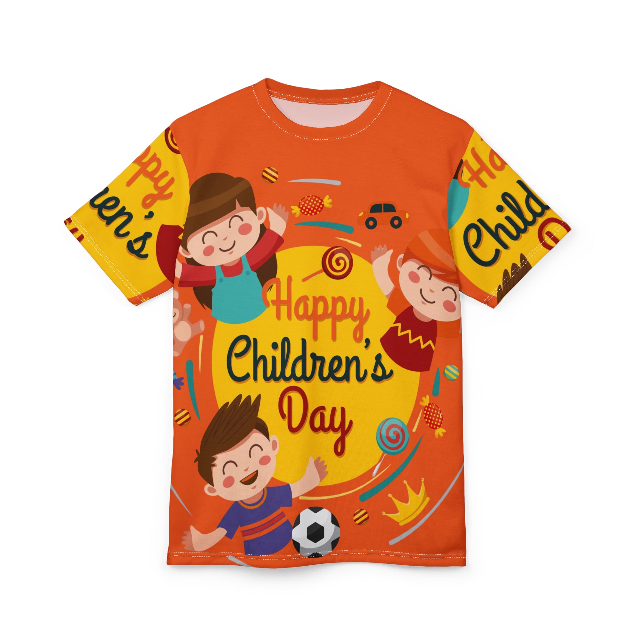 Happy Children’s Day Kids Tee — Colorful Celebration All-Over Print