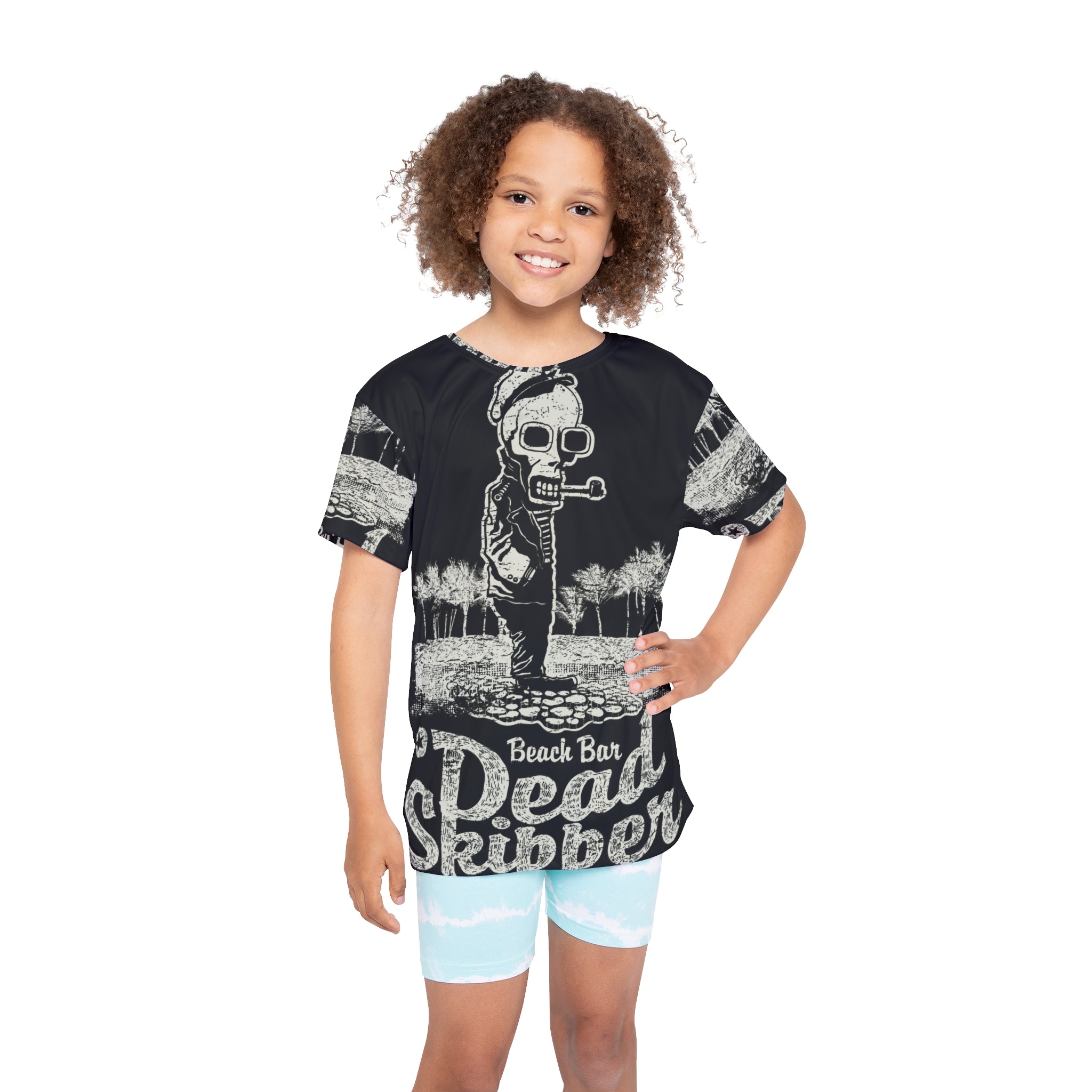 Kids Jersey — 'Dead Skipper' Beach Bar Skull Graphic Tee