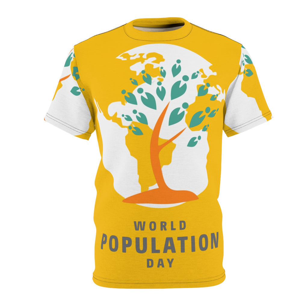 World Population Day Tee — Tree & Globe Graphic Awareness T-Shirt