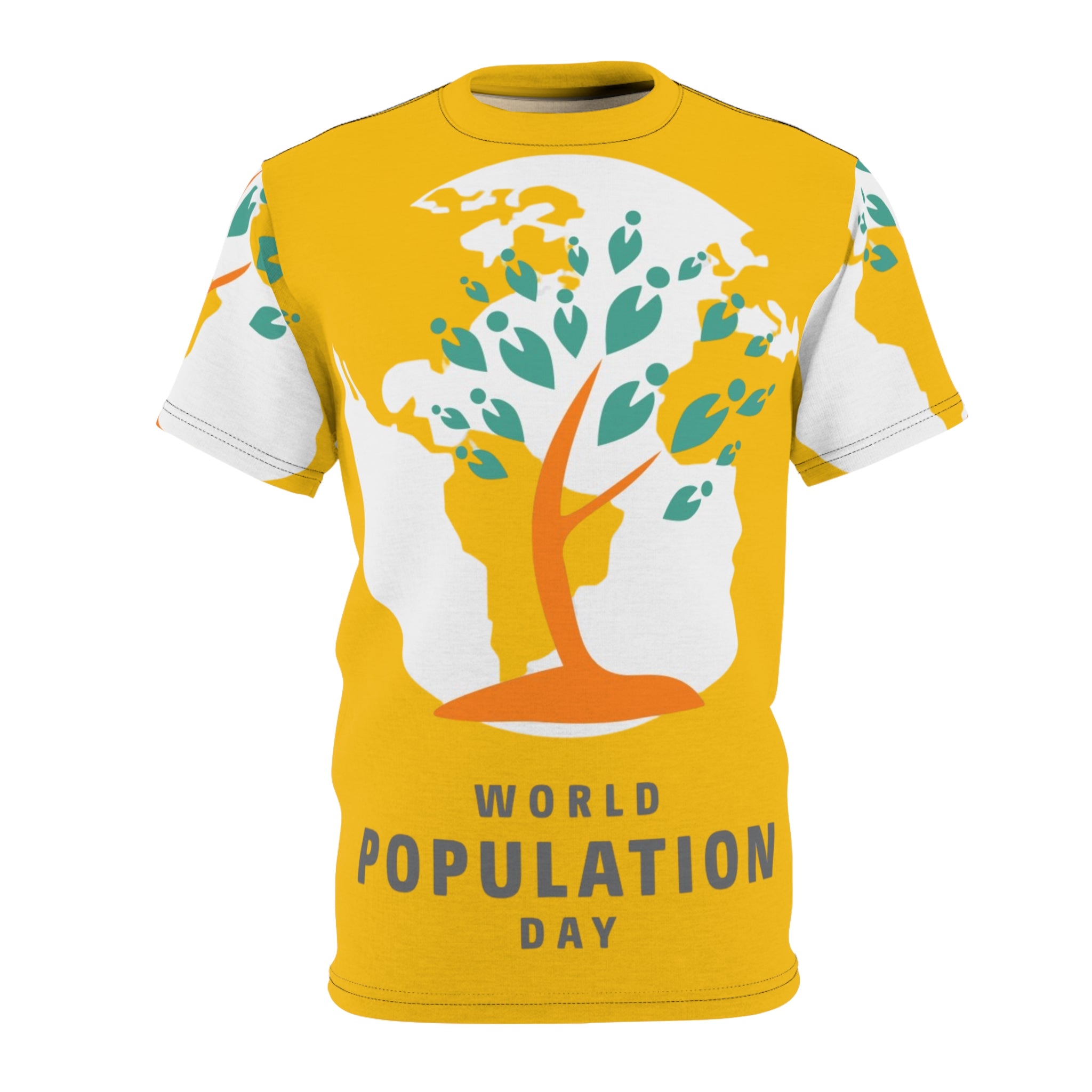 World Population Day Tee — Tree & Globe Graphic Awareness T-Shirt