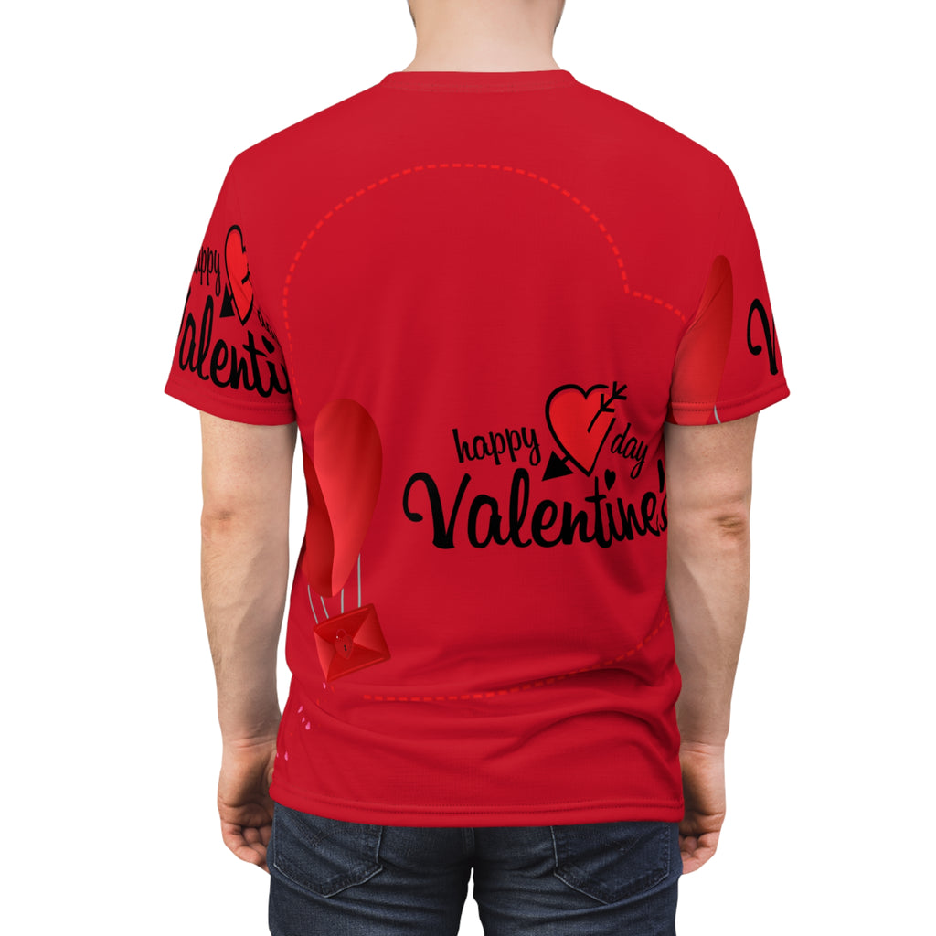 Valentine's Day Red Tee — "Happy Valentine's Day" Heart Balloon Shirt