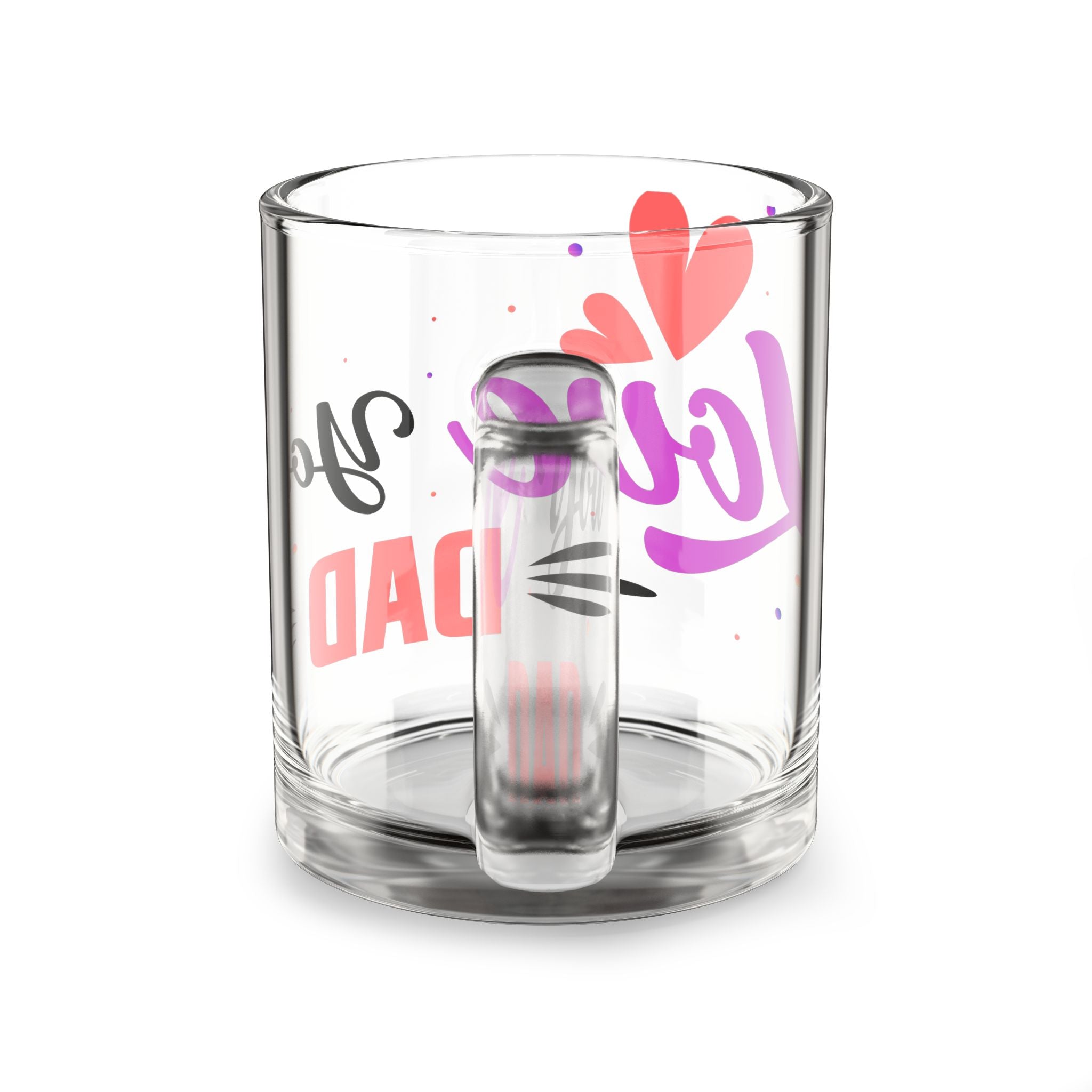 Glass Mug — "Love You Dad" Hearted Father's Day Coffee Cup (10 oz)