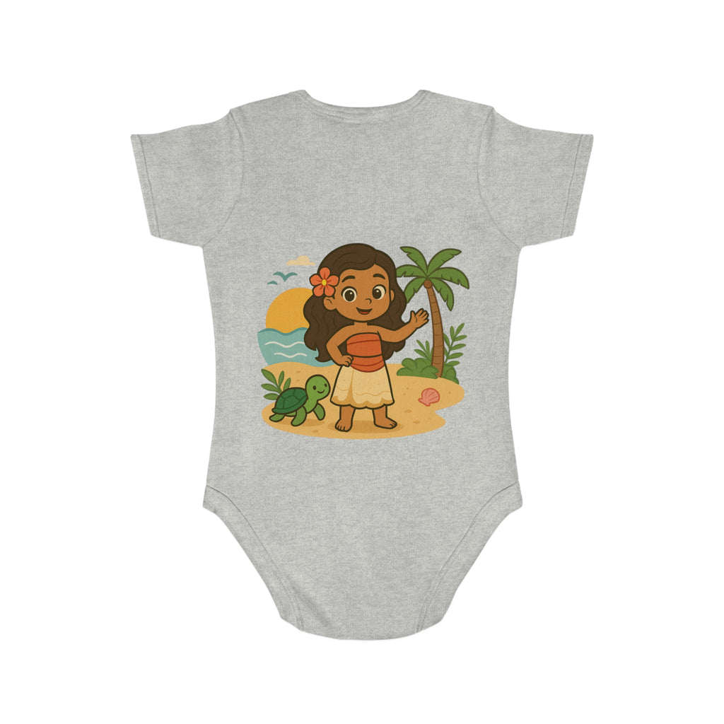 Tropical Baby Bodysuit with Island Design, Adorable Gift for Newborns, Baby Shower Present, Summer Vibes, Cute Infant Wear