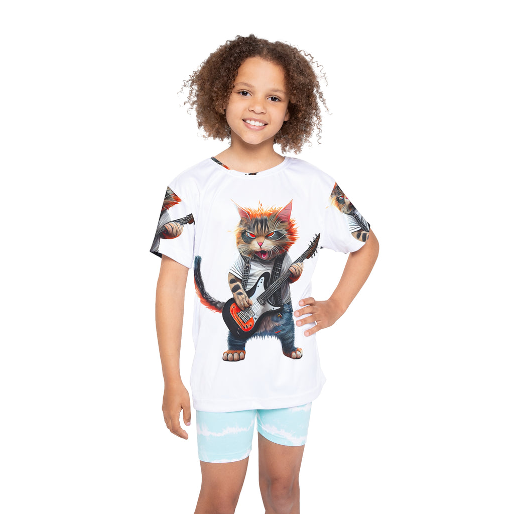 Kids Jersey — Rock Star Cat Graphic All-Over Print