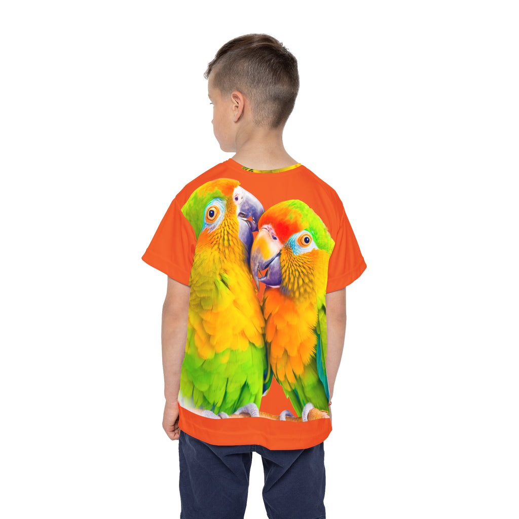 Parrot Love Kids Jersey — Bright Tropical Bird All-Over Print Shirt