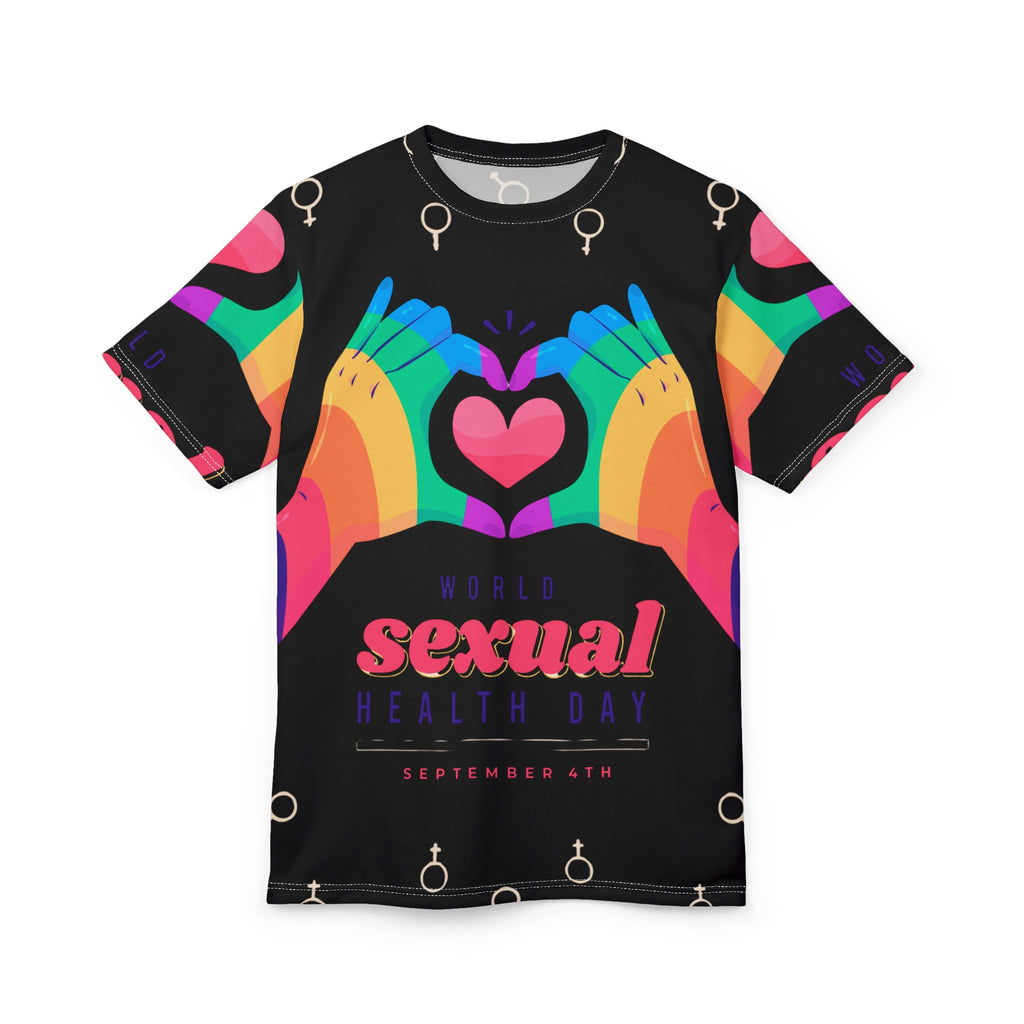 World Sexual Health Day Tee – Rainbow Heart Hands Graphic Shirt (September 4th)