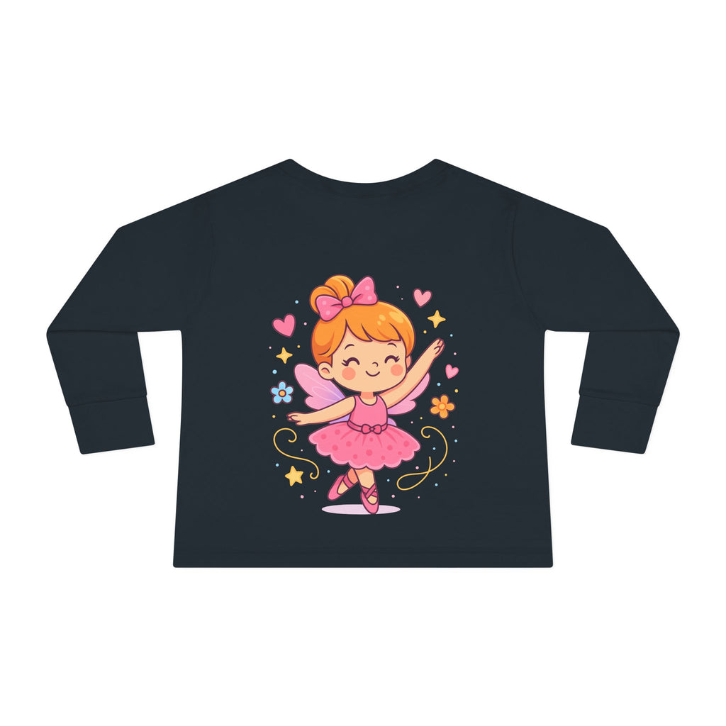 Cute Ballerina Toddler Long Sleeve Tee, Kids Dance Shirt, Toddler Gift, Ballet Costume Tee, Toddler Apparel for Birthdays, Dance Class