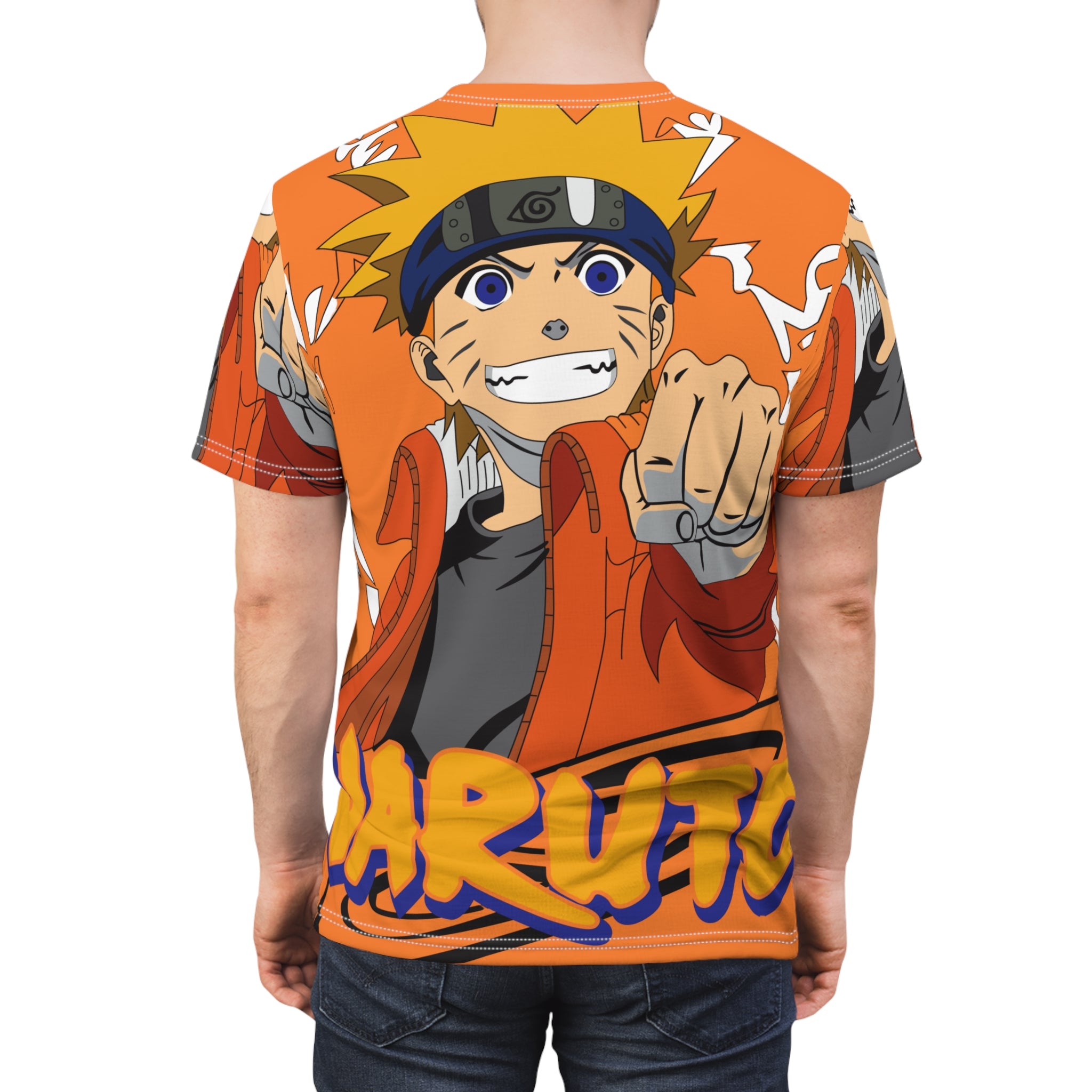 Naruto Anime Graphic Tee — All-Over Print Orange Ninja T‑Shirt
