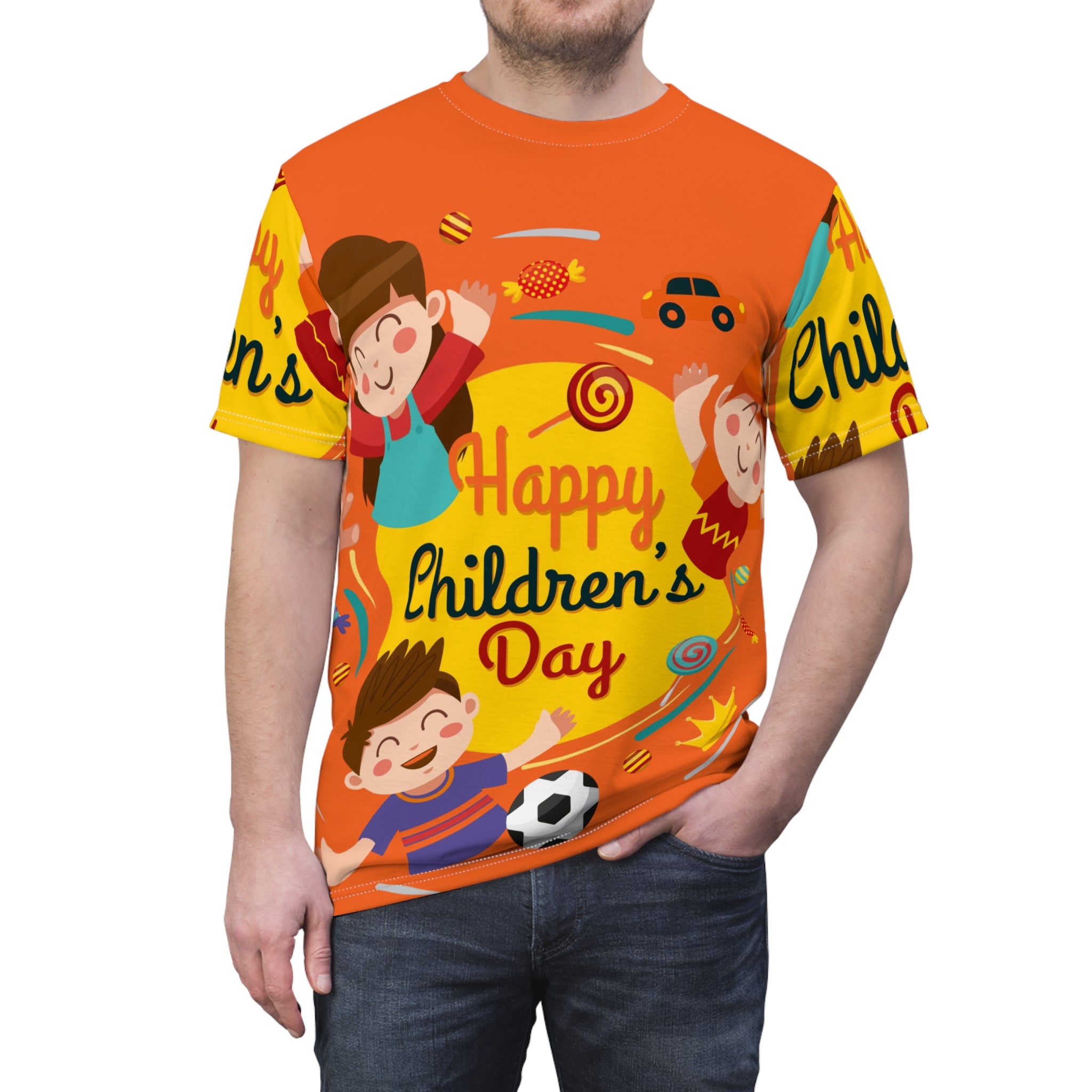 Happy Children’s Day Kids Tee — Colorful Celebration All-Over Print