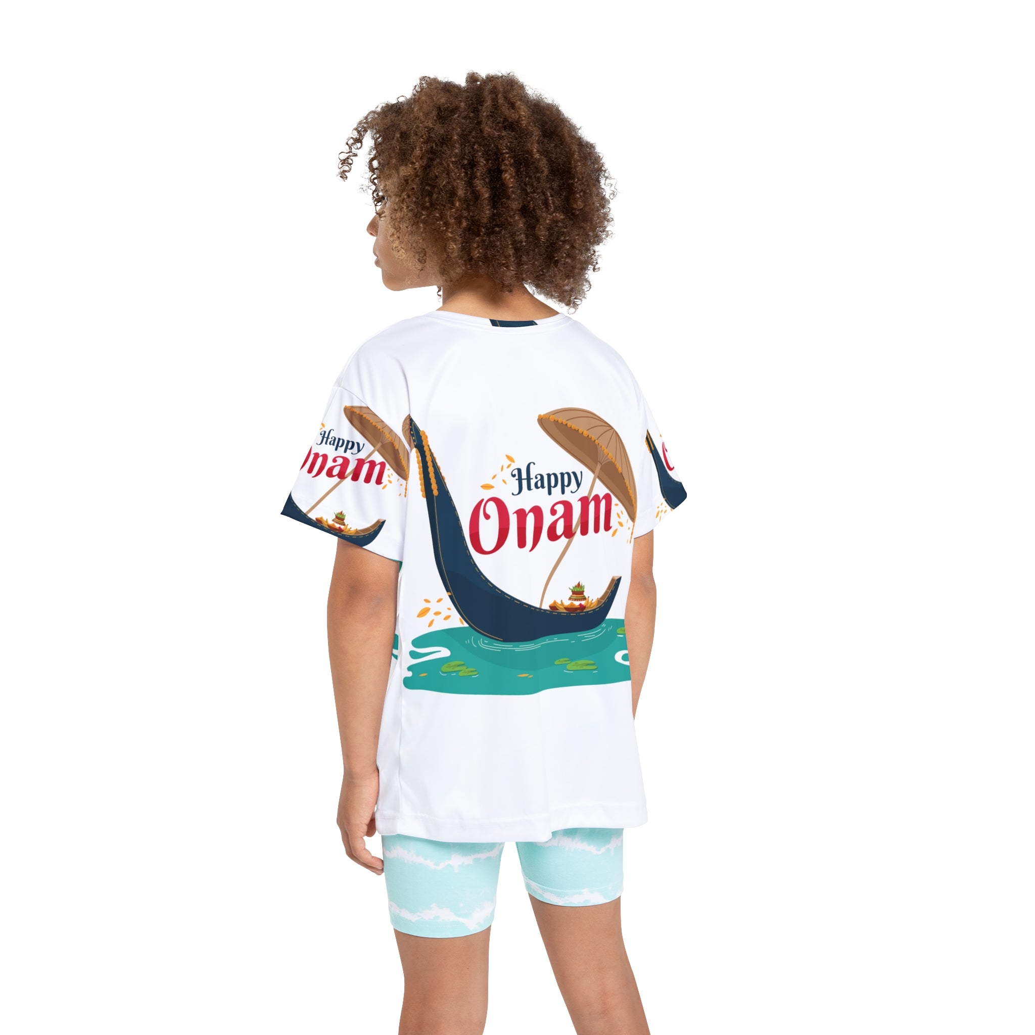Happy Onam Kids Jersey – Festive Boat Race AOP Tee