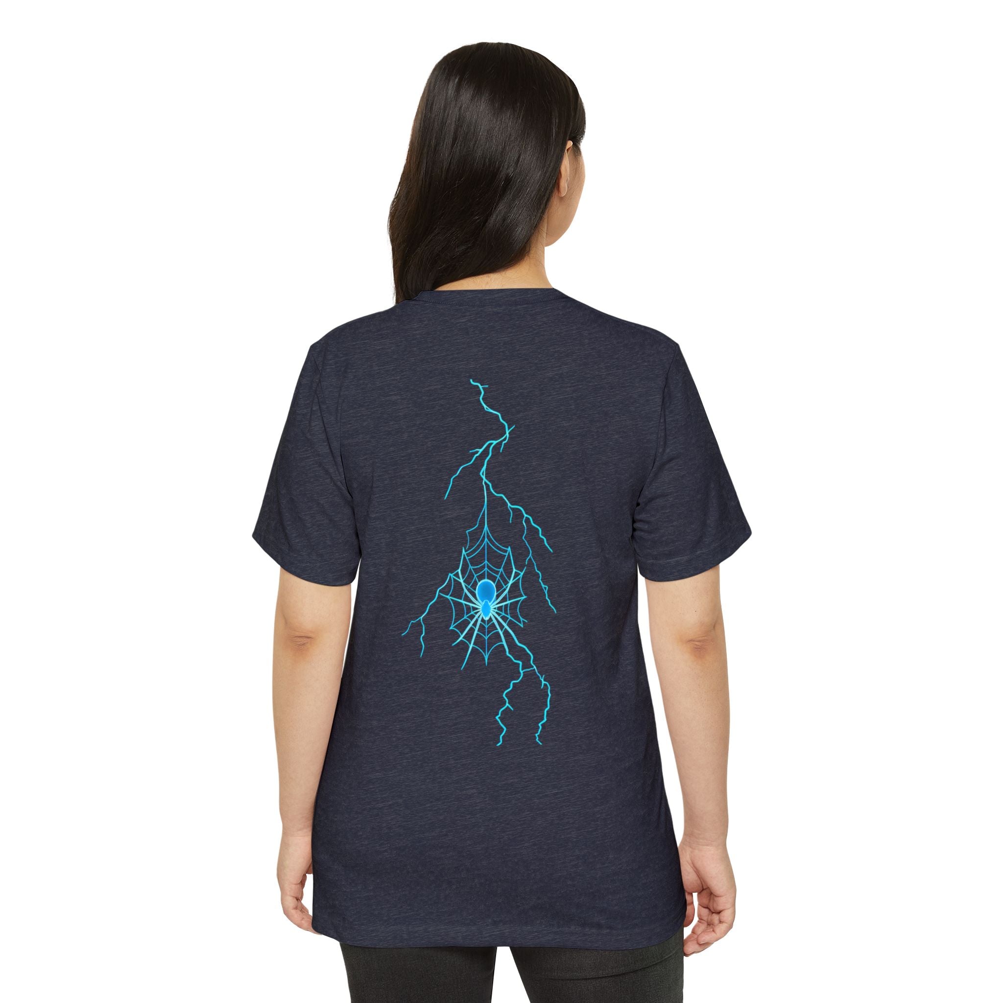 Electric Spiderweb T-Shirt — Neon Lightning Goth Graphic Tee