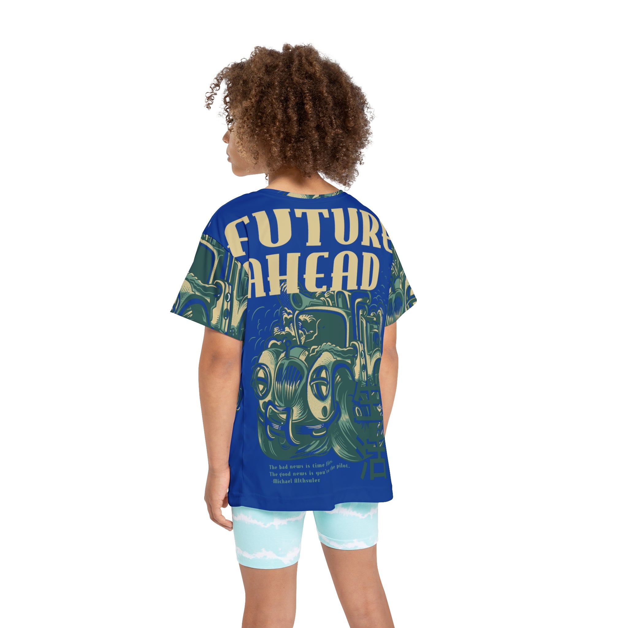 Kids Jersey — "Future Ahead" Vintage Car Graphic All-Over Print