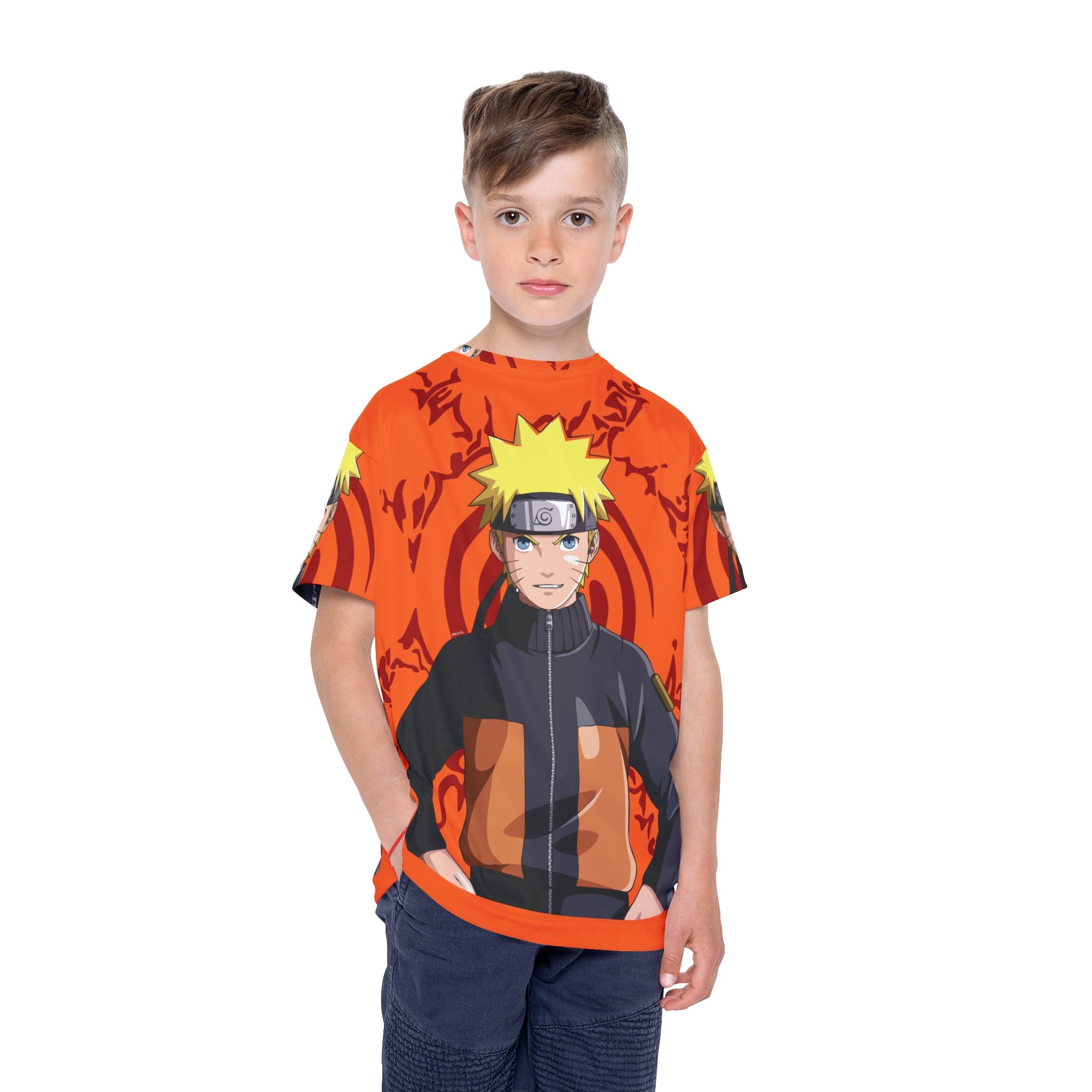 Kids Anime Jersey — Orange Naruto Tee