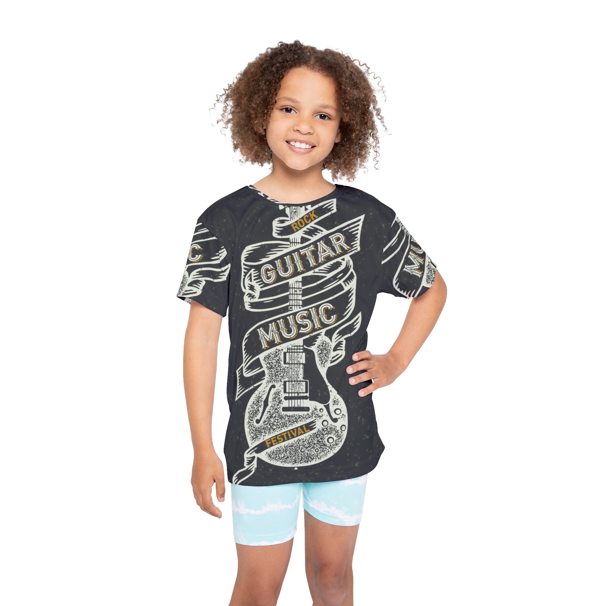 Kids Guitar Music Jersey — Rock Festival Graphic Tee