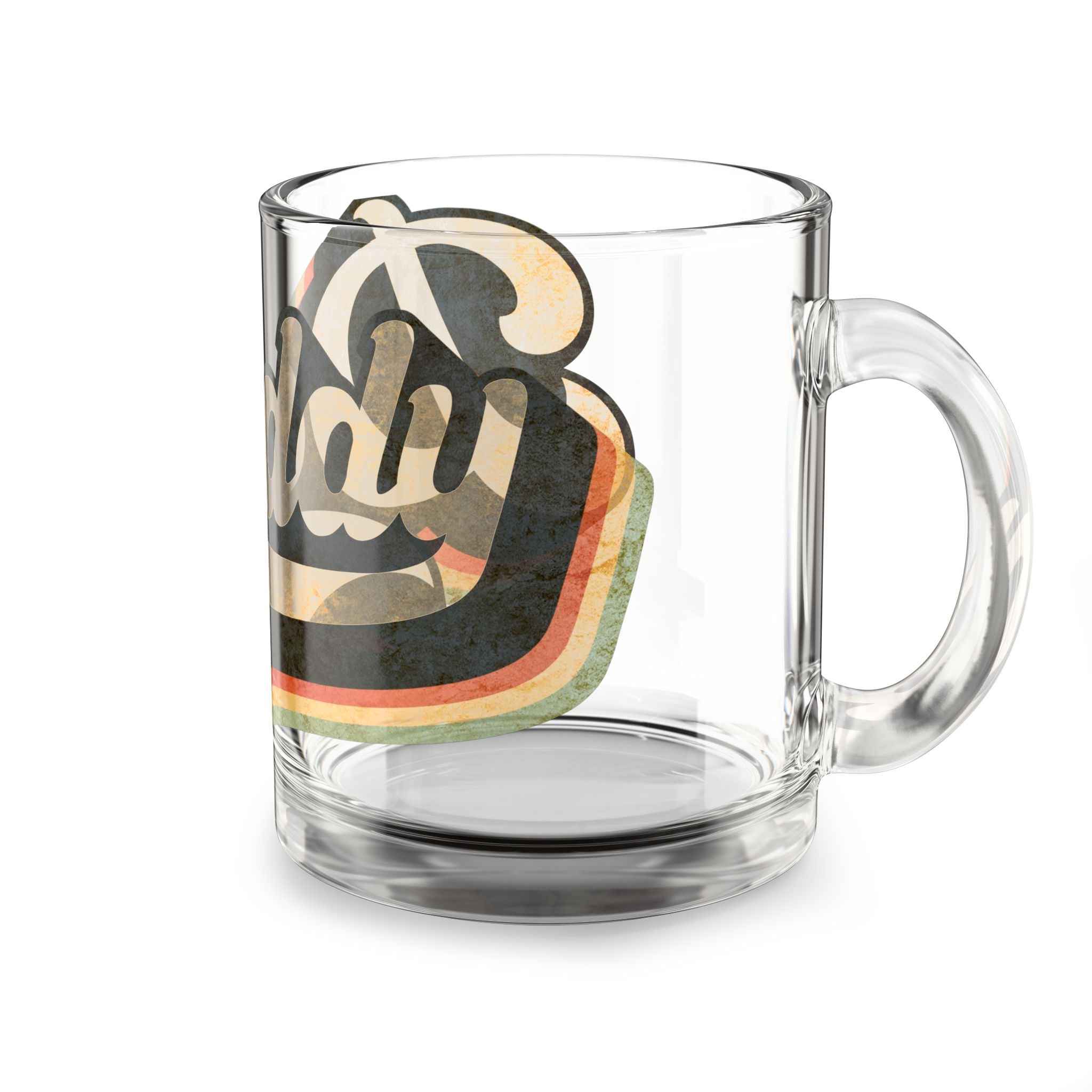 Daddy Retro Script 10oz Glass Mug — Vintage Dad Gift for Father’s Day