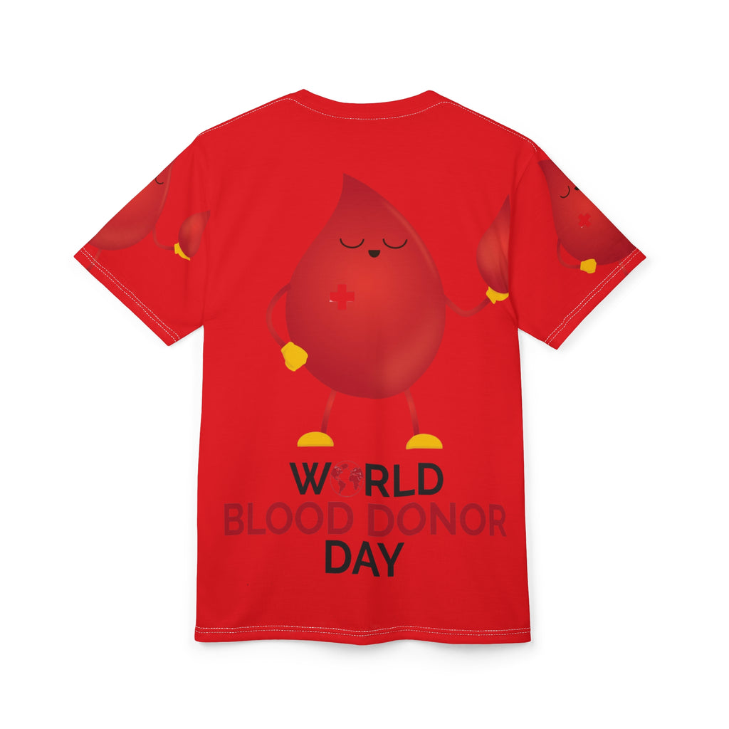 World Blood Donor Day T-Shirt — Red Blood Drop Donor Awareness Tee