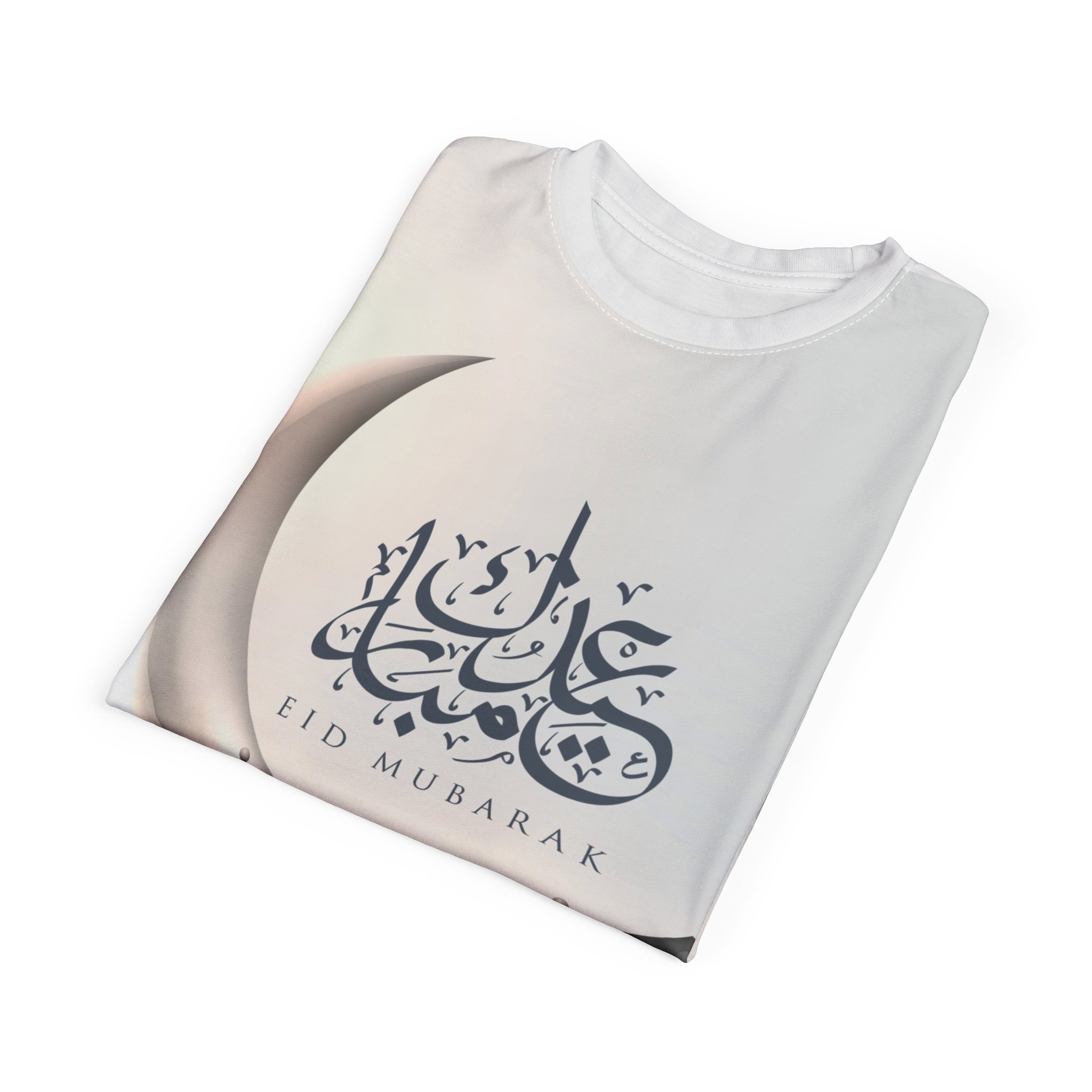 Eid Mubarak Crescent Lantern Tee — All-Over Print Ramadan Celebration Shirt