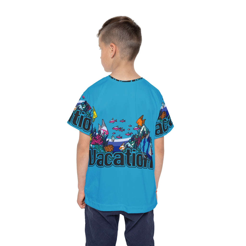Kids Vacation Sports Jersey — Bright Ocean Reef Graphic AOP
