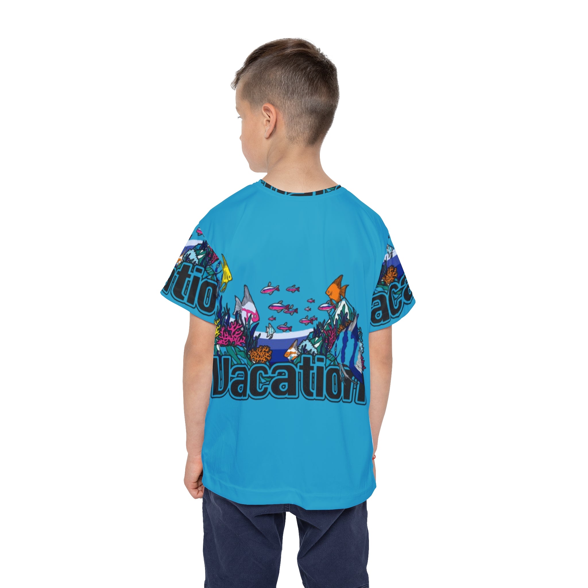Kids Vacation Sports Jersey — Bright Ocean Reef Graphic AOP