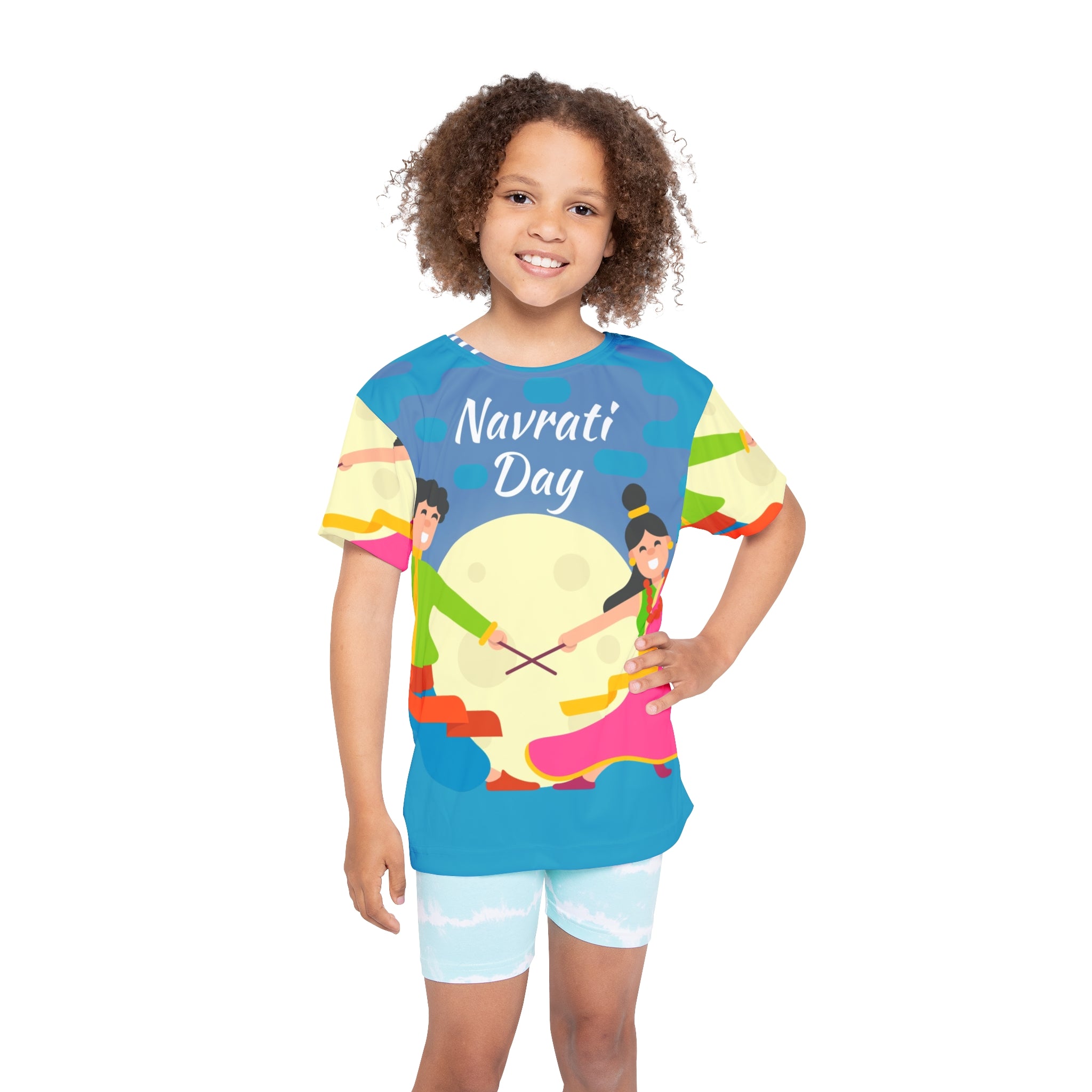 Navratri Kids Jersey — Colorful Dandiya Dance Tee