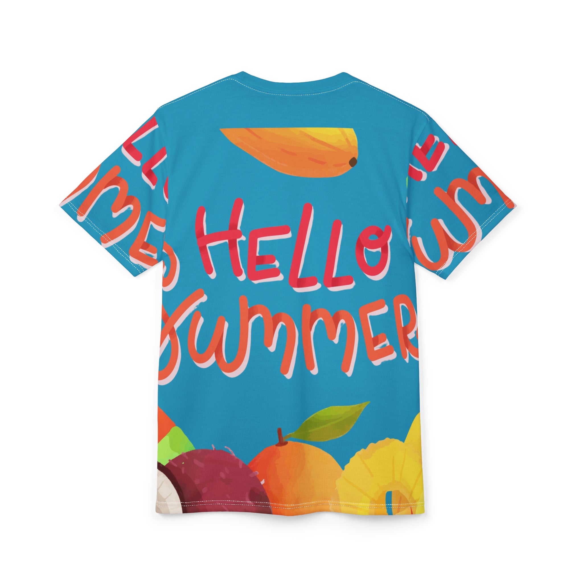 Hello Summer Tee — Tropical Fruit All-Over Print T-Shirt