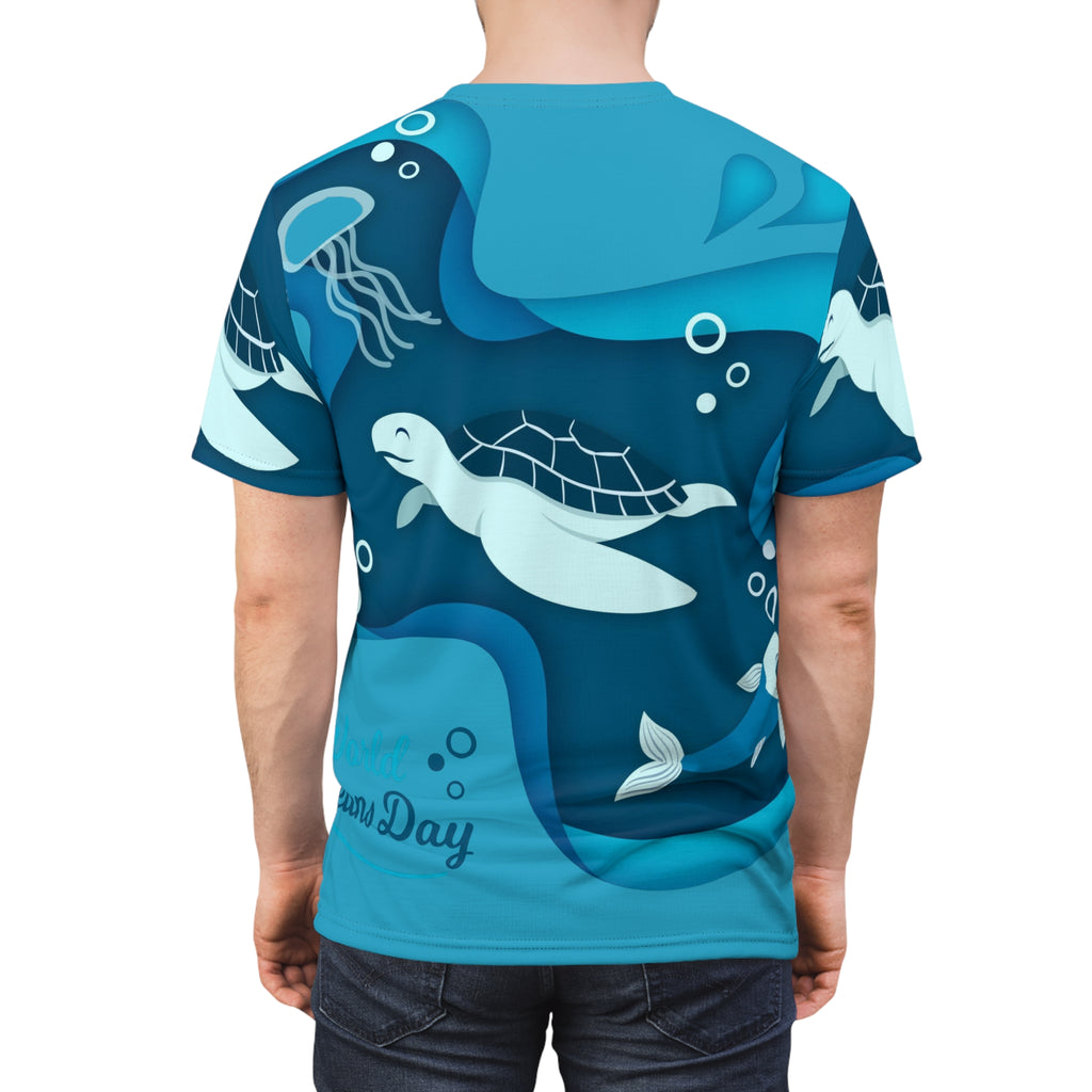 Sea Turtle Oceans Day All-Over Print Tee