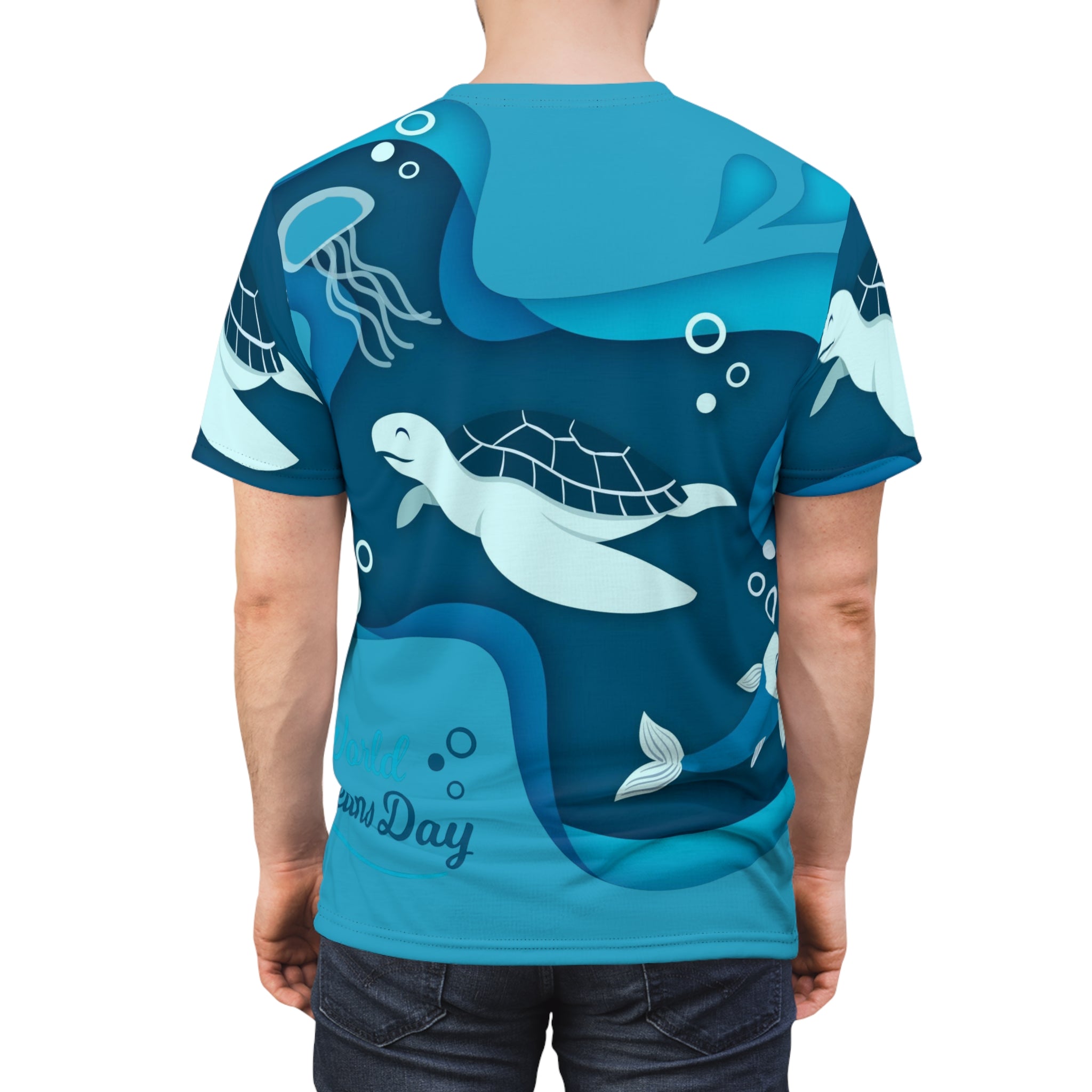 Sea Turtle Oceans Day All-Over Print Tee