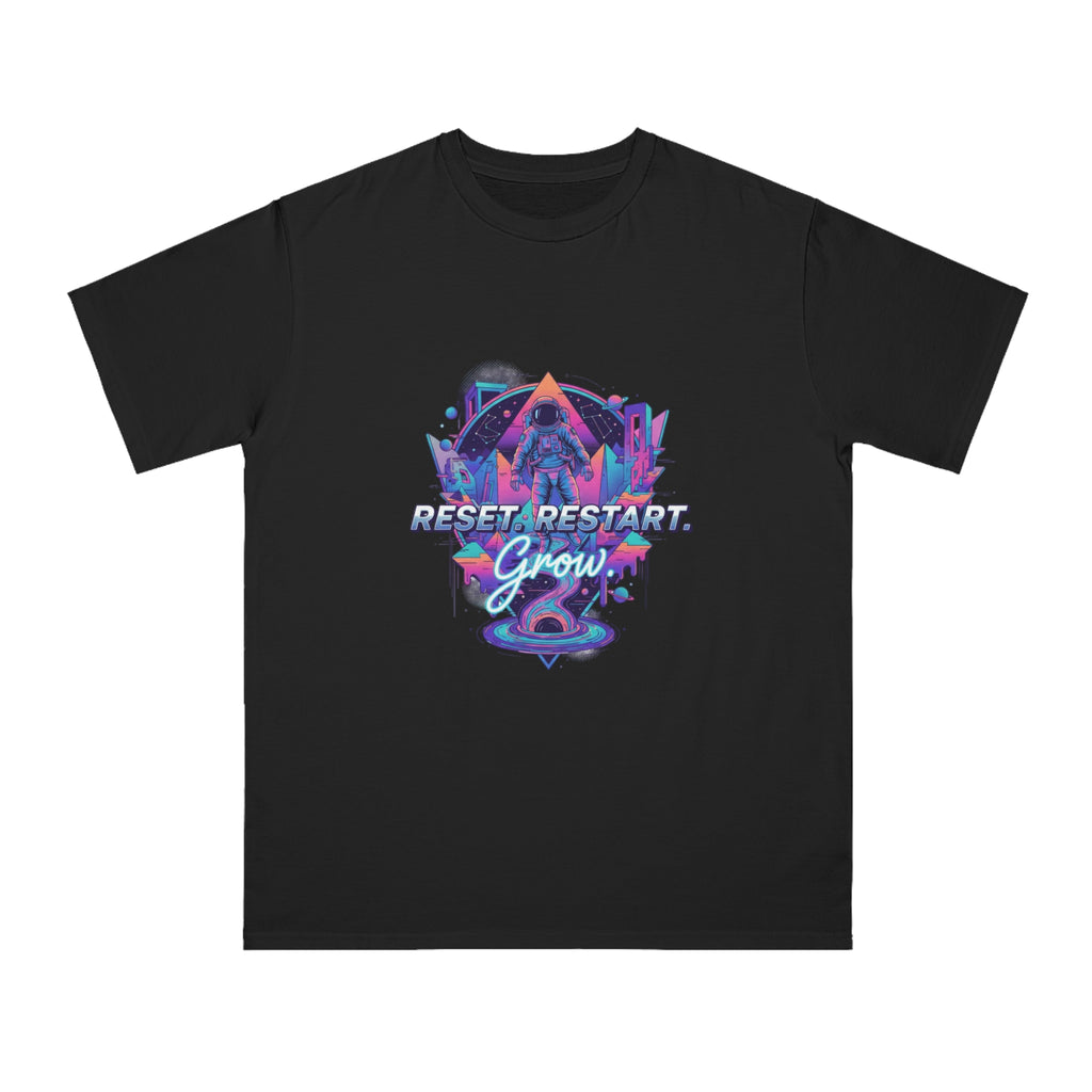Organic Reset Restart Grow T-Shirt, Unisex Graphic Tee, Motivational Shirt, Eco-Friendly Apparel, Perfect for Gifts
