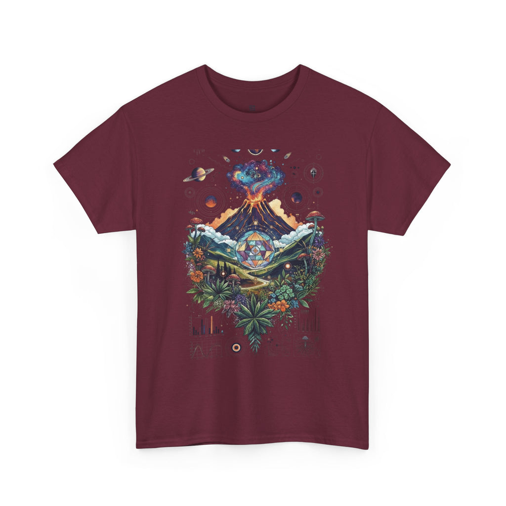 Nature-Inspired Unisex Heavy Cotton Tee | Volcano Art Shirt, Eco-Friendly T-Shirt, Gift for Nature Lovers, Unique Graphic Tee, Casual Wear