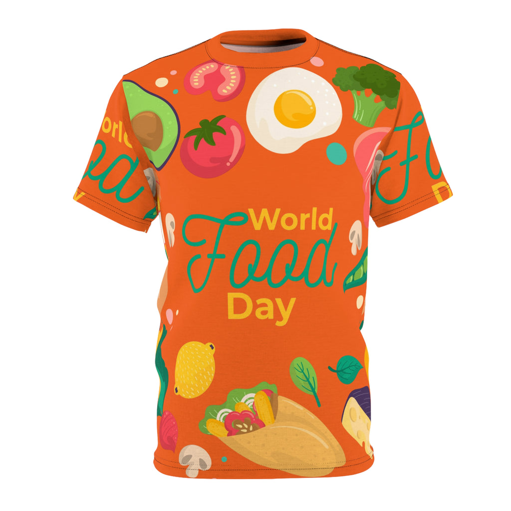World Food Day All-Over Print Tee — Colorful Food Festival Graphic Shirt